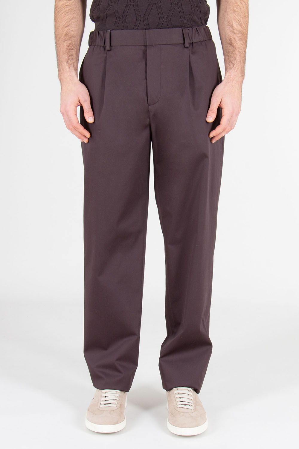 AGNONA Semi-Tailored Fit Cotton Stretch Satin One Pince Chinos