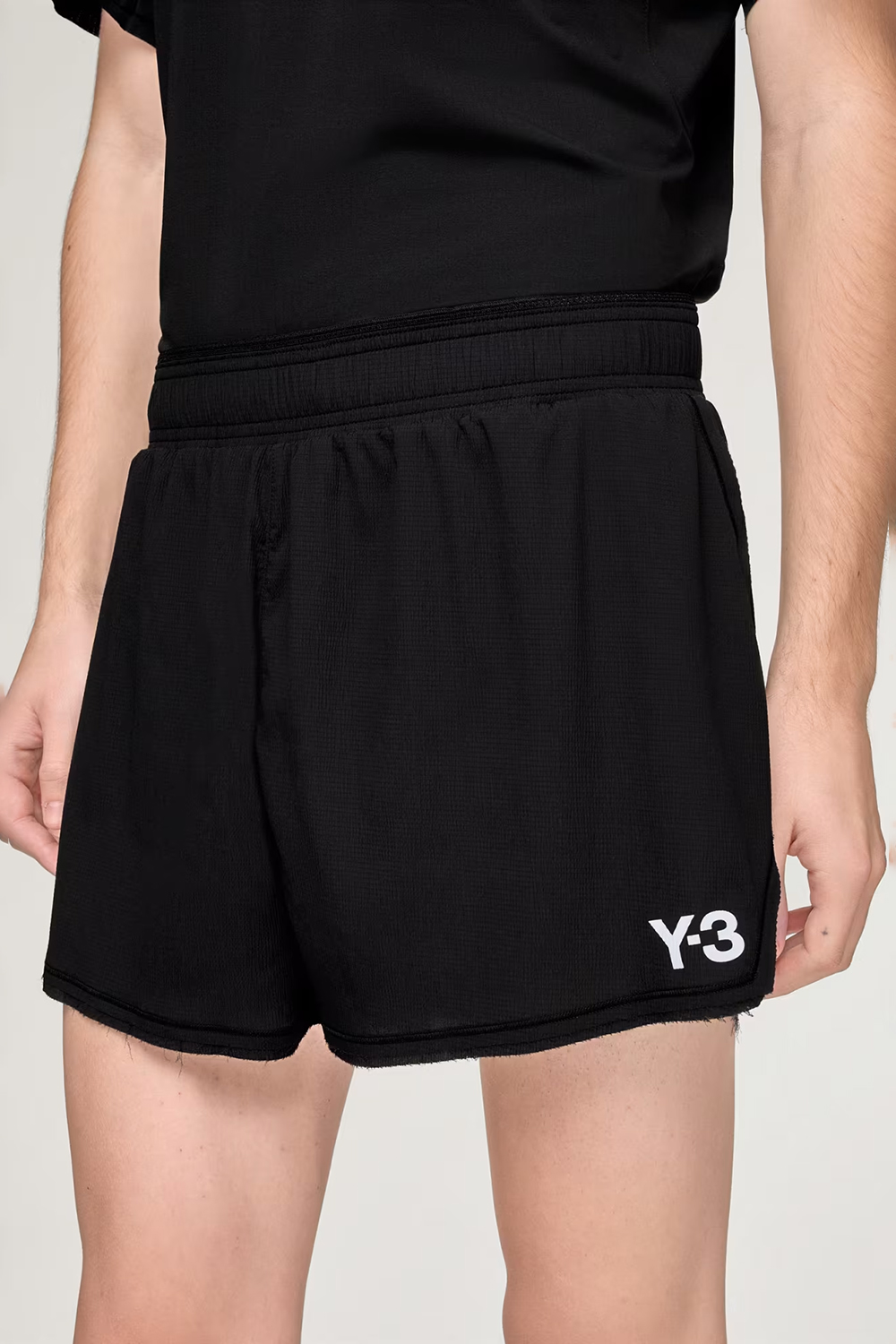 Y-3 Slim Fit Pleated Nylon Stretch Running Shorts