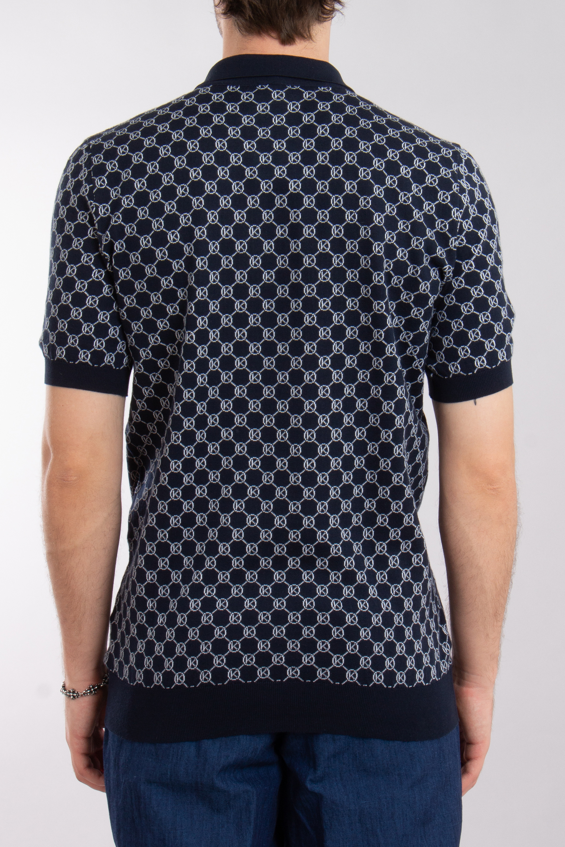 KITON Patterned Cotton Knit Polo
