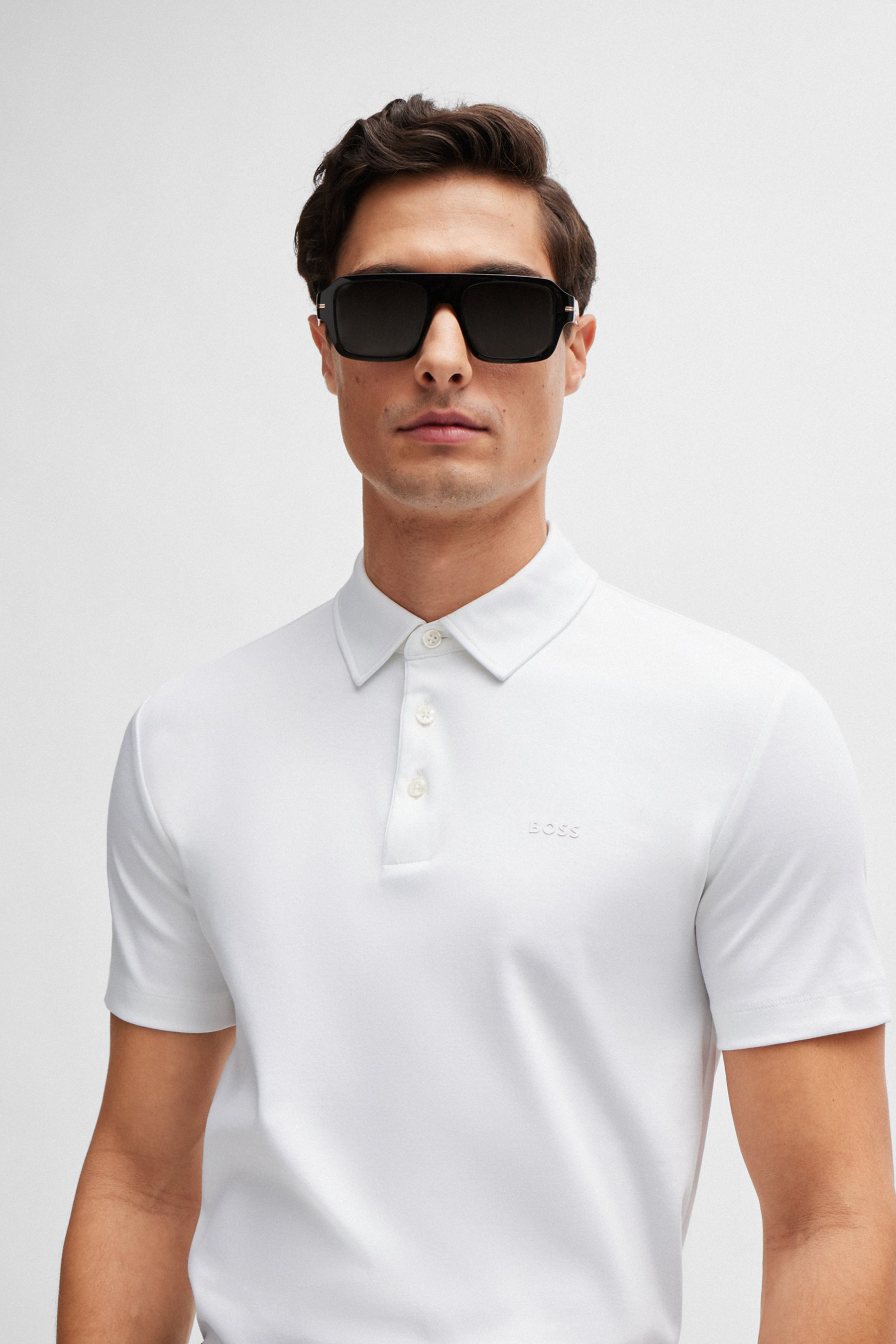 BOSS Slim Fit Interlock-Cotton Polo Shirt Palosh BOSS Slim Fit Interlock-Cotton Polo Shirt Palosh