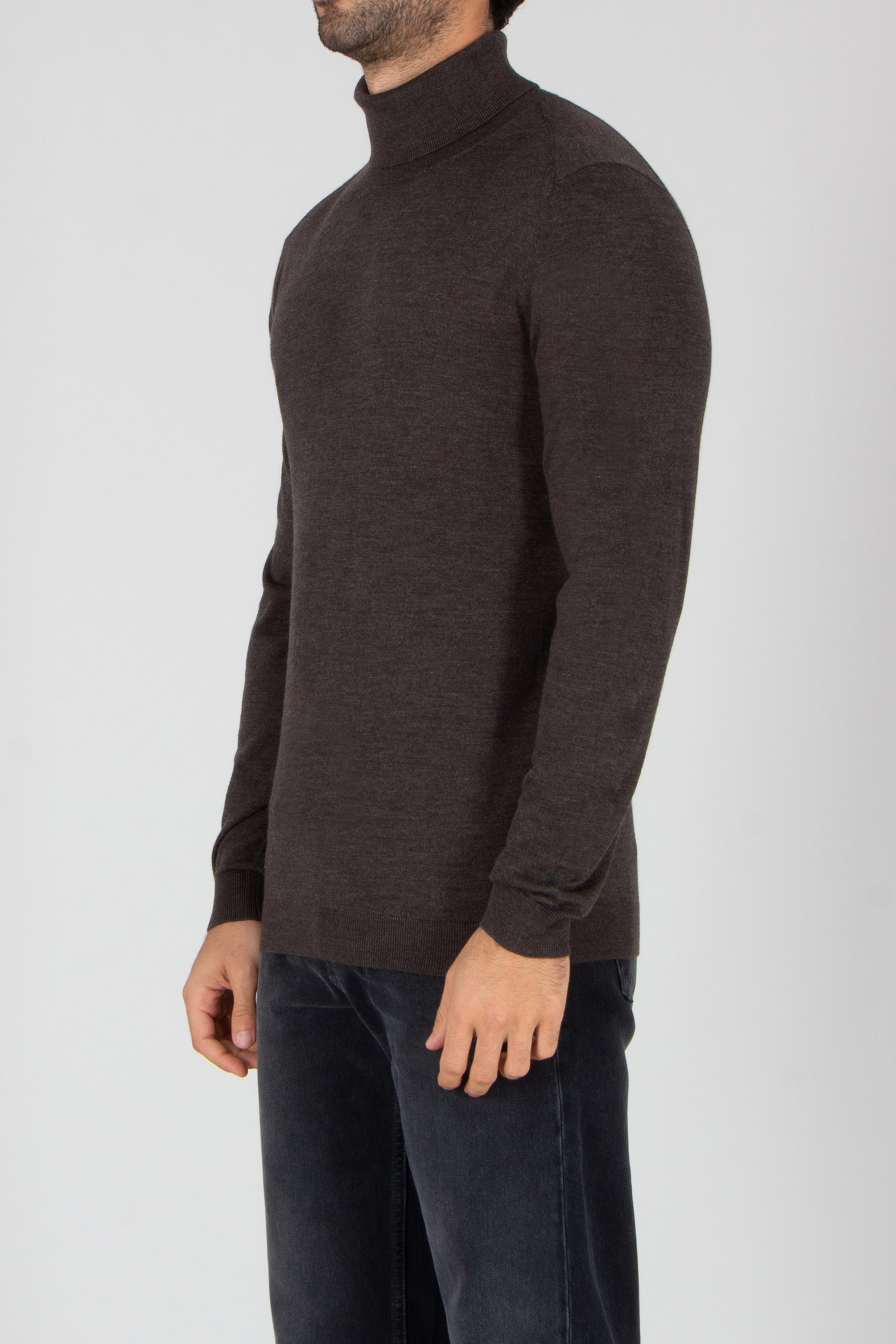 Langarm, Pullover, Jeanshose, Mantel, Person