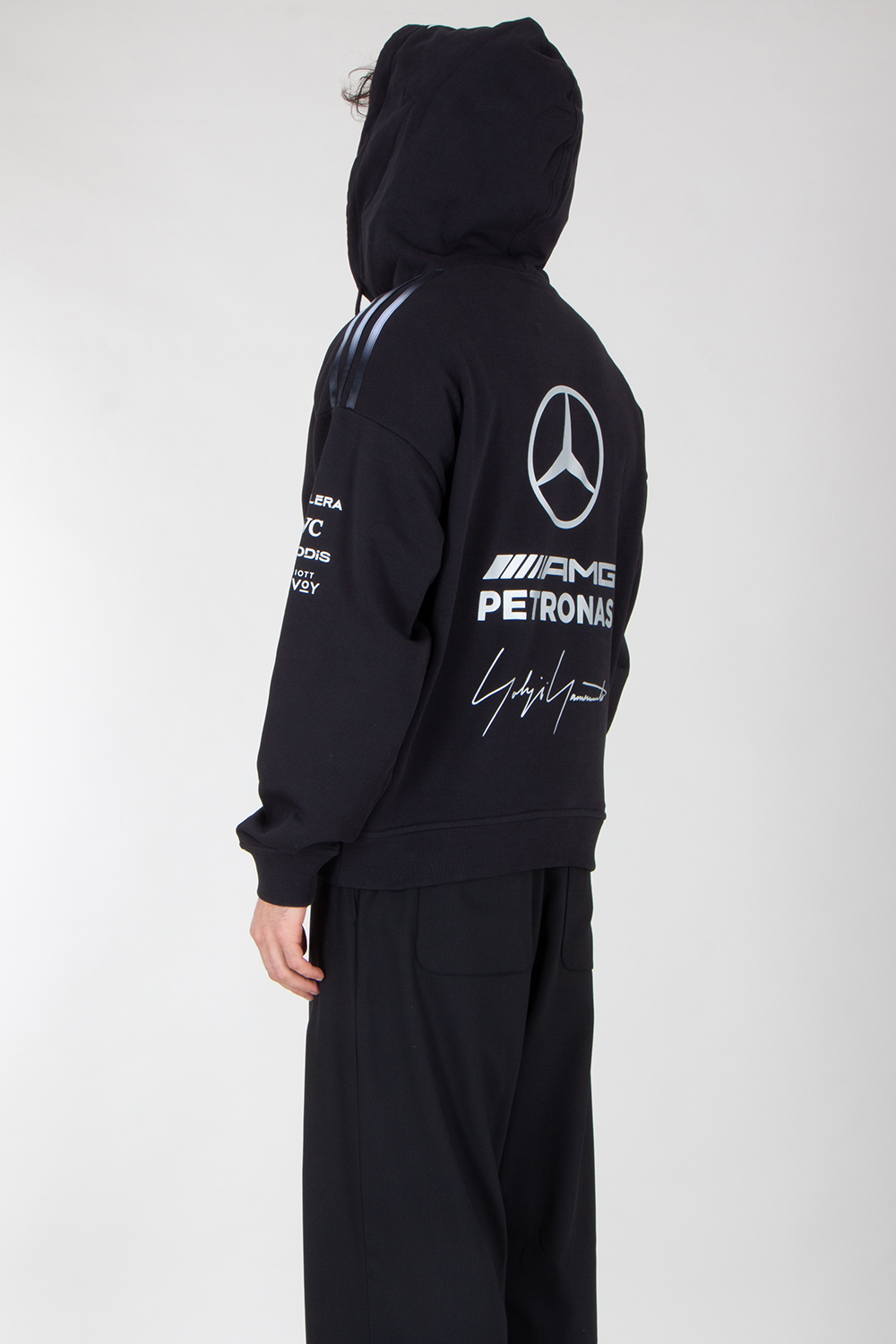 Y-3 x MERCEDES AMG PETRONAS Loose Fit Graphic Print Cotton Hoodie