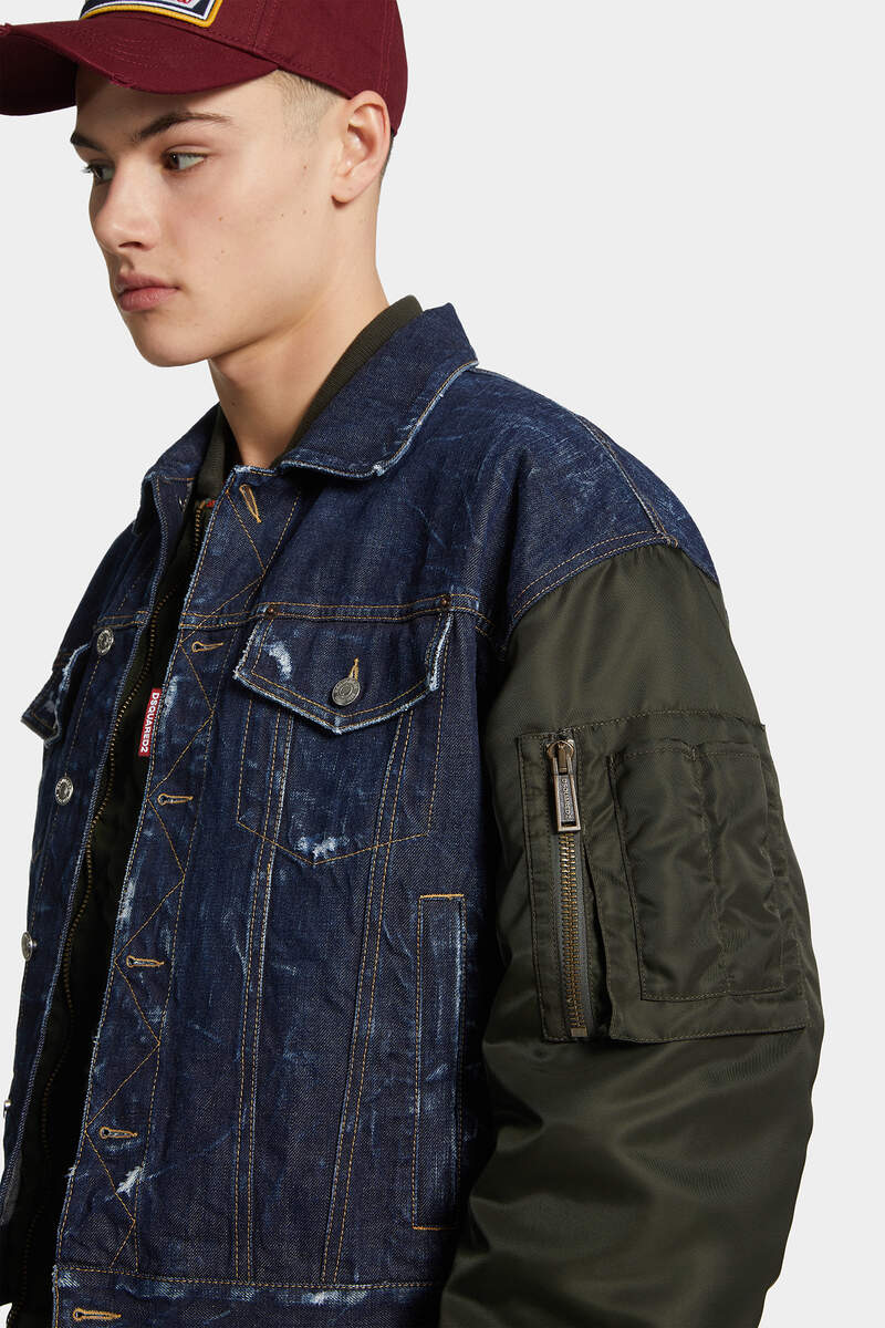 DSQUARED2 Dark Aviator Hybrid Bomber Mantel, Jacke, Weste, Baseball-Kappe, Person