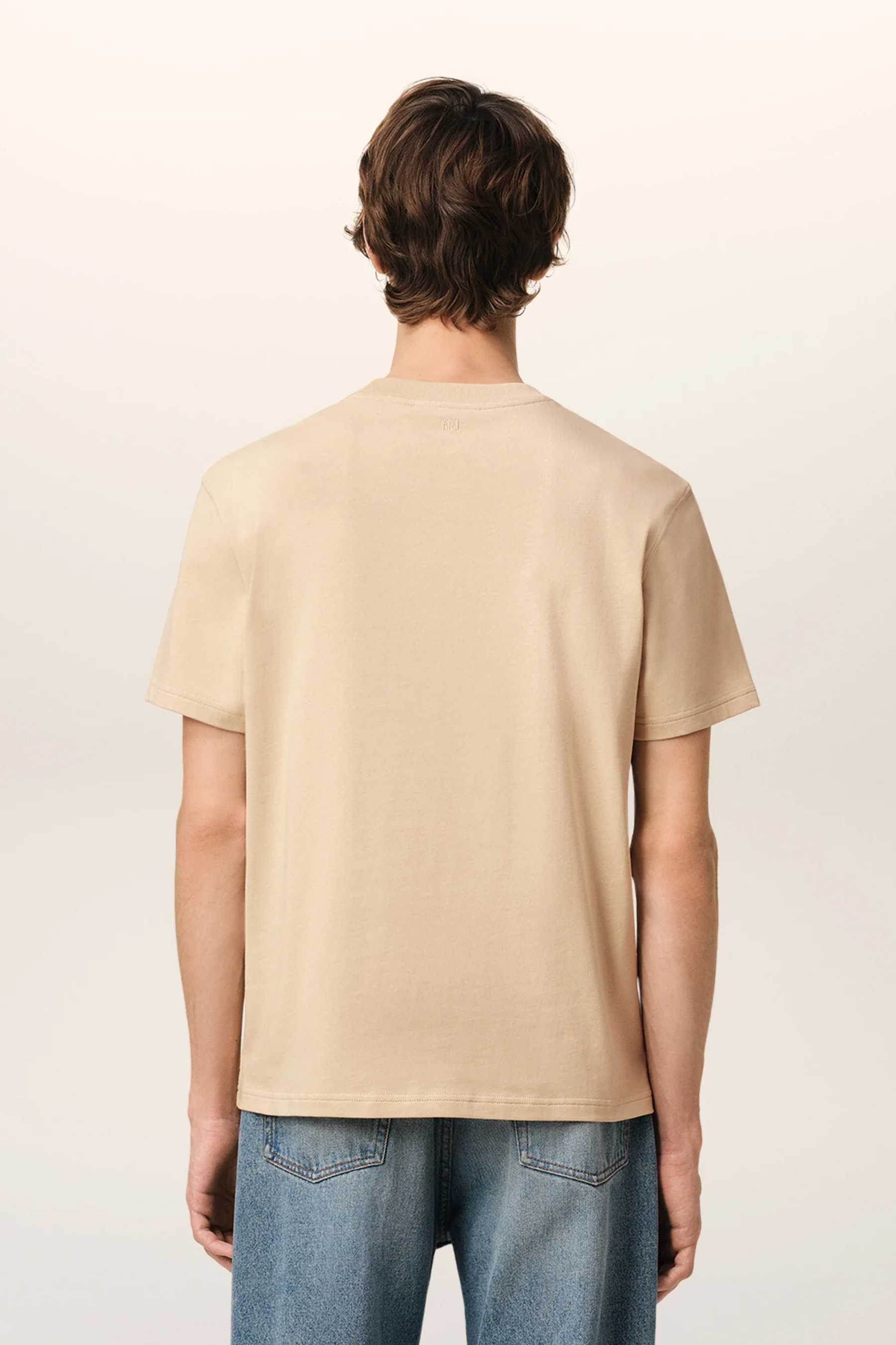 AMI PARIS Embossed Organic Cotton Jersey T-Shirt AMI PARIS Embossed Organic Cotton Jersey T-Shirt