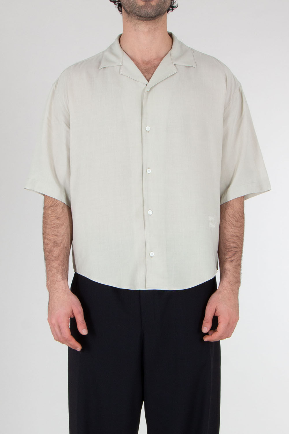 AMI PARIS Boxy Fit Short Sleeve Viscose Shirt 