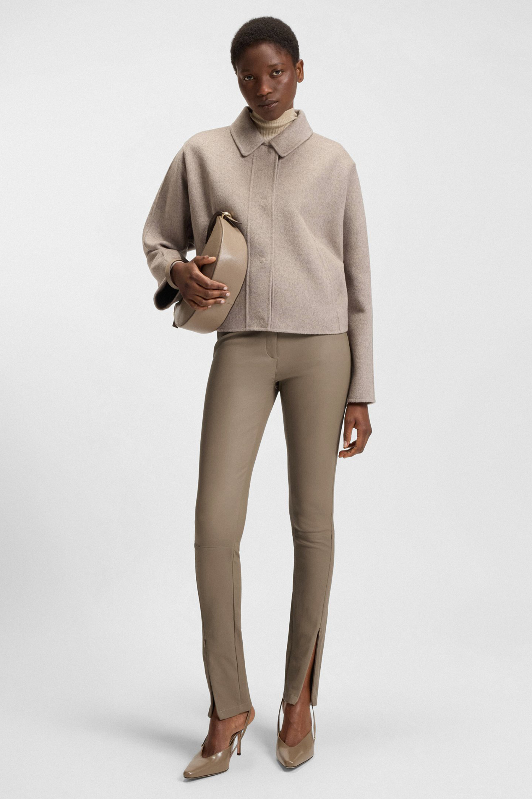 BOSS Slim Fit Lamb Leather Stretch Leggings Simax Dekoration für Zuhause, Leinen, Person, Formelle Kleidung, Anzug