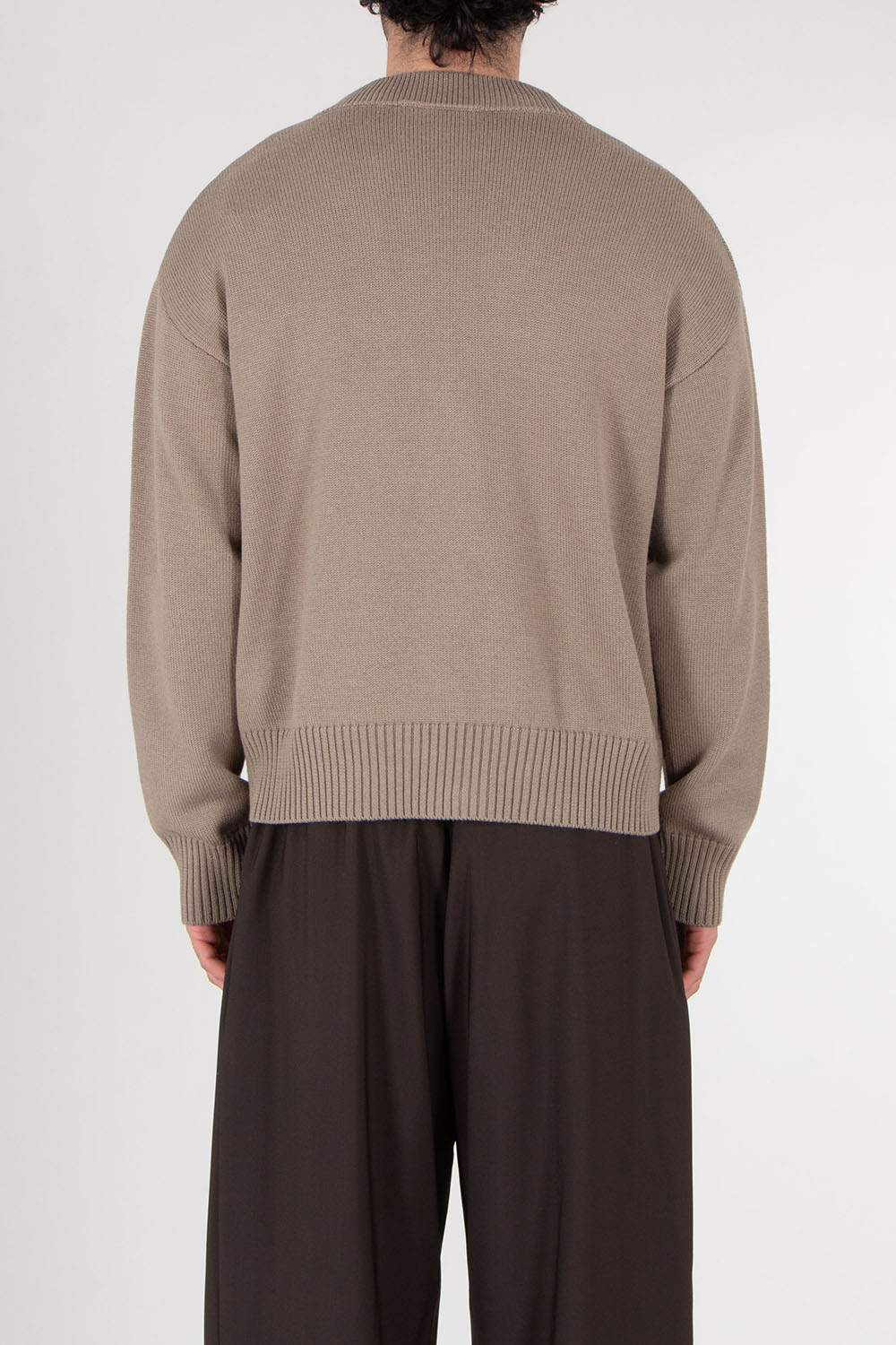 AMI PARIS Boxy Fit Ami De Coeur Wool Cotton Cardigan