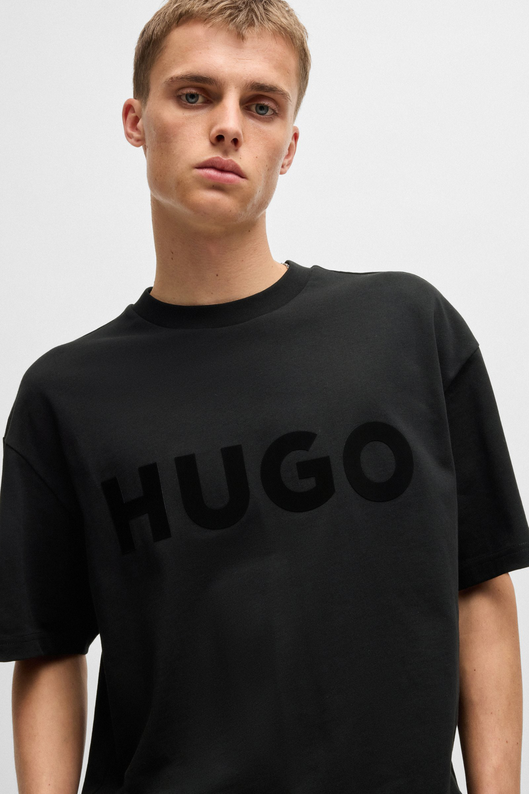 HUGO Oversized Printed Cotton Jersey T-Shirt Dinkee HUGO Oversized Printed Cotton Jersey T-Shirt Dinkee
