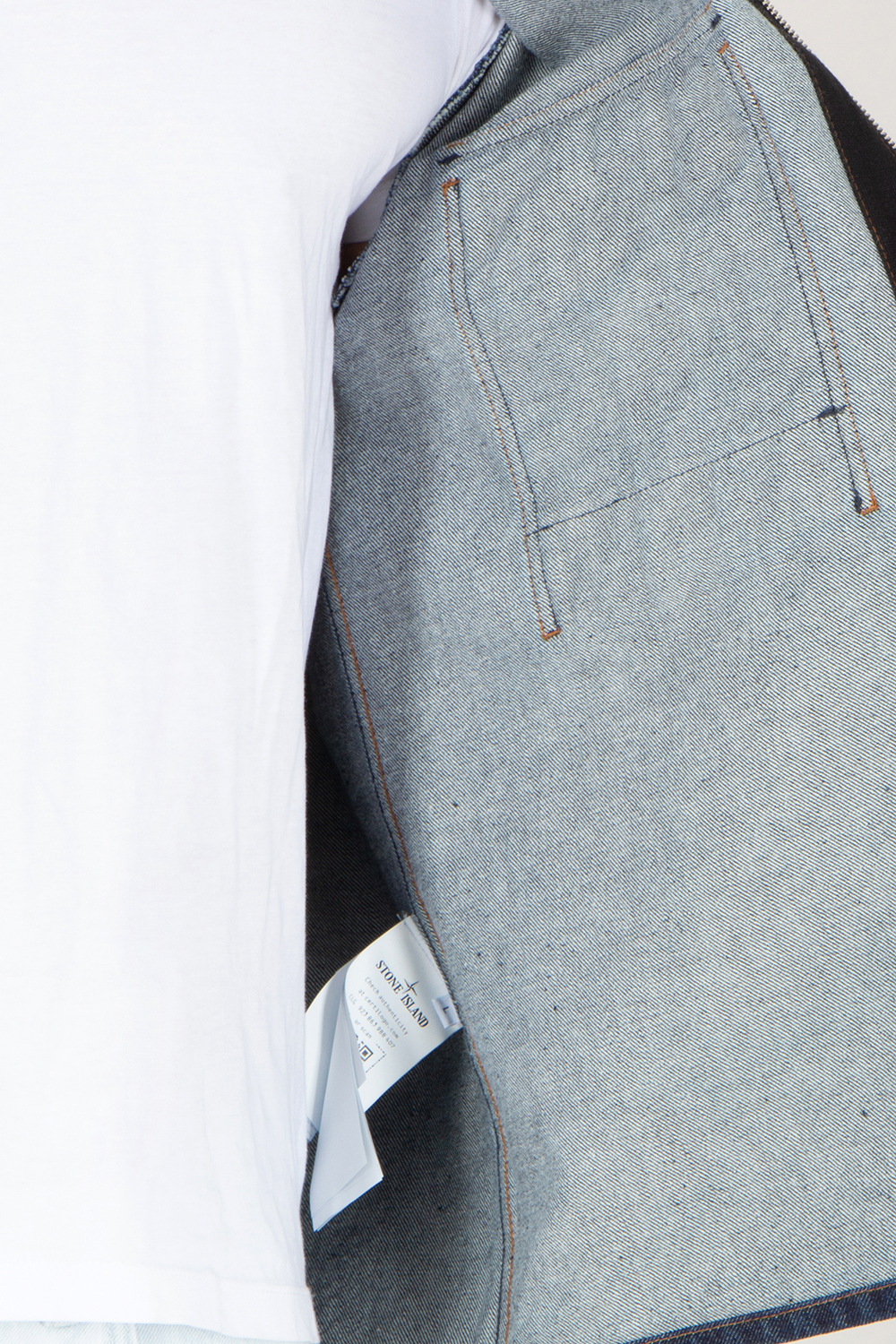 STONE ISLAND Regular Fit Rinsed Organic Cotton Denim Jacket