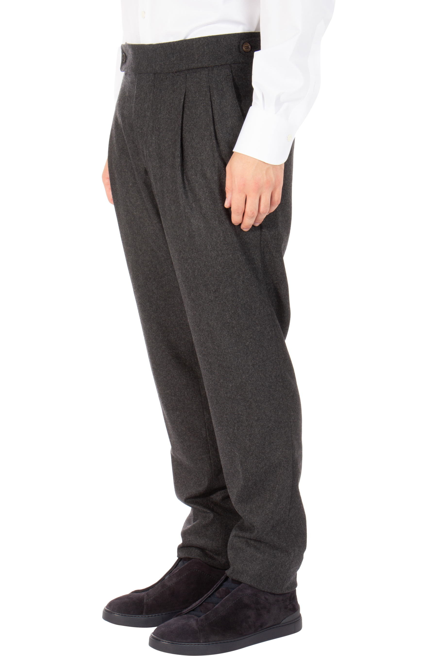 COLOMBO Pleated Virgin Wool & Cashmere Blend Pants Robert