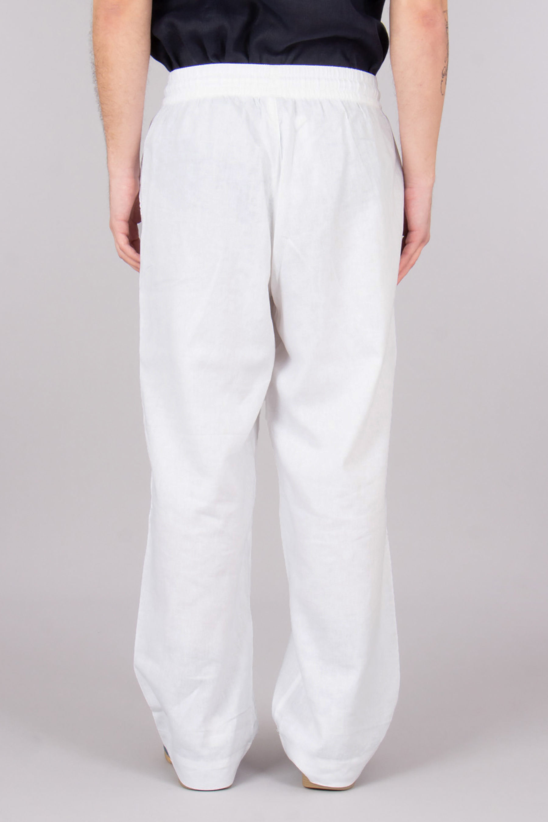 EMPORIO ARMANI Relaxed Fit Linen Blend Beachwear Pants Bekleidung, Inneneinrichtung, Leinen, Hosen
