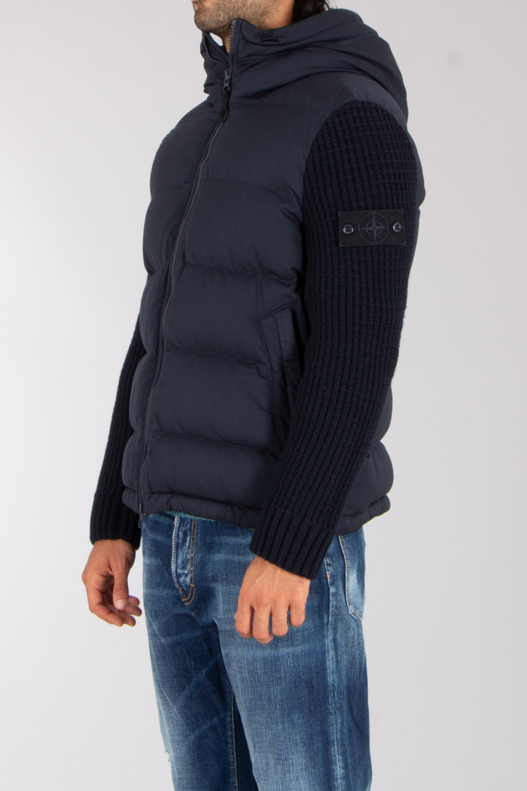 STONE ISLAND Regular Fit Ghost Piece Twill Virgin Wool-TC & Knit Down Jacket Mantel, Jacke, Weste, Pullover, Jeanshose