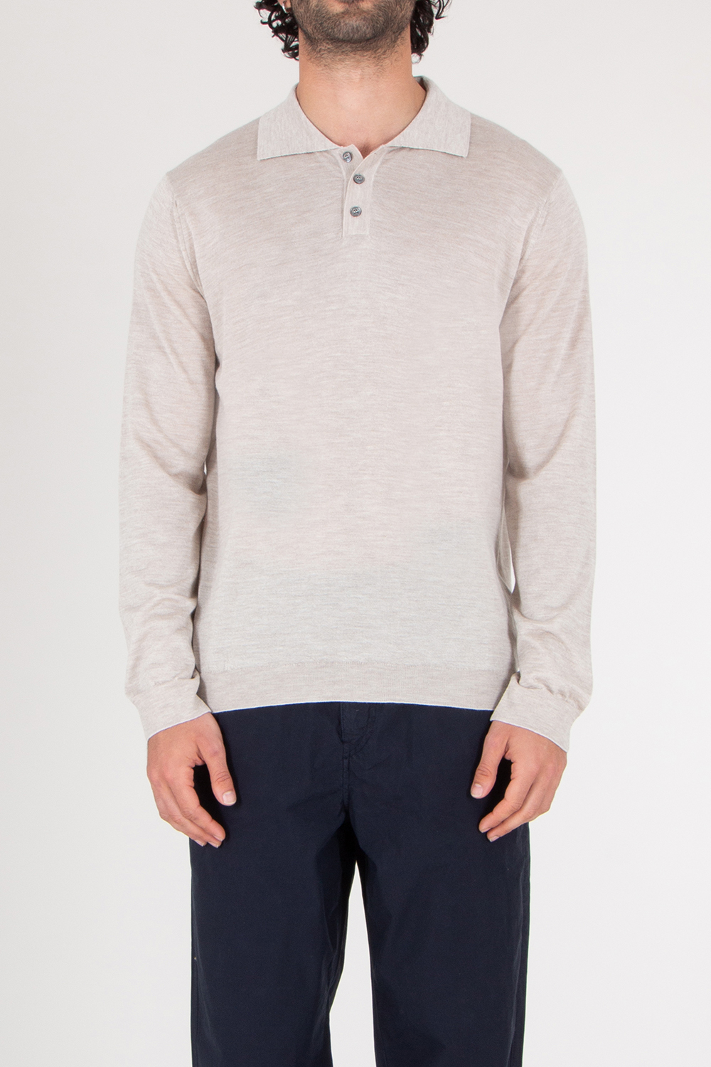 ROBERTO COLLINA  Soft Cashmere Silk Polo Shirt