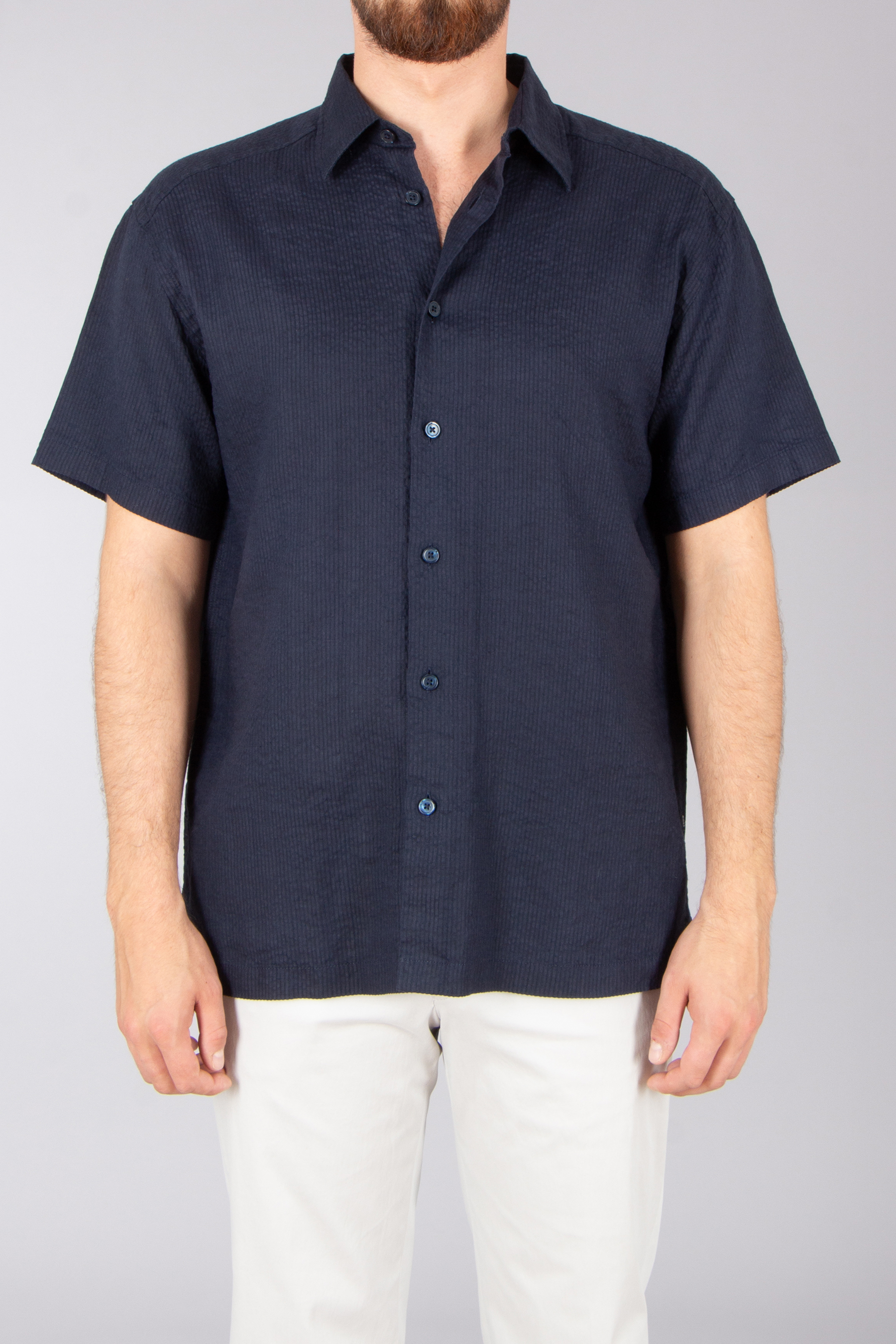 BOSS Relaxed Fit Linen Muslin Short-Sleeve Shirt C-Cory