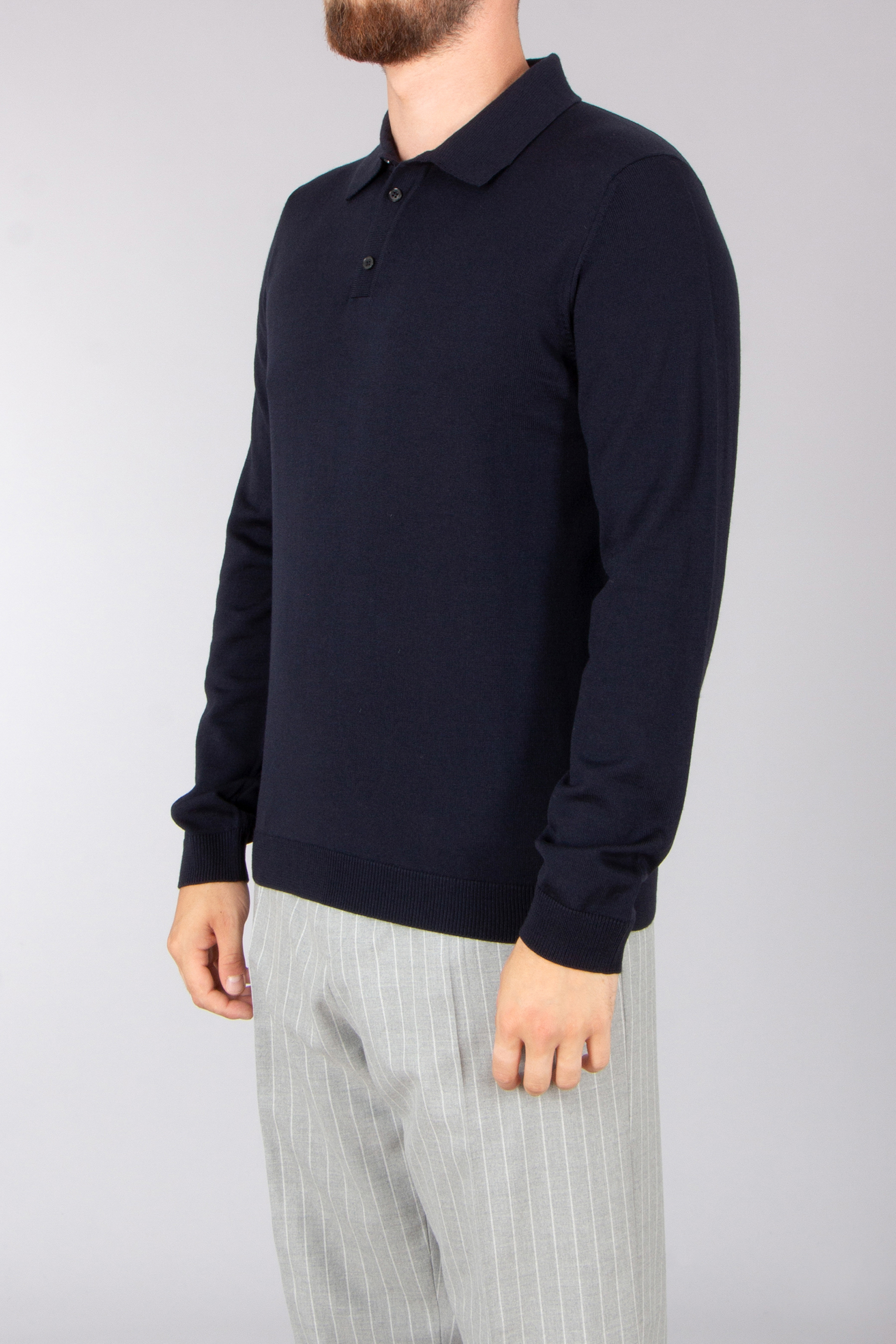 ROBERTO COLLINA Regular Fit Extra-Fine Wool Knit Polo Langarm, Ärmel, Pullover, Sweatshirt, Hemd