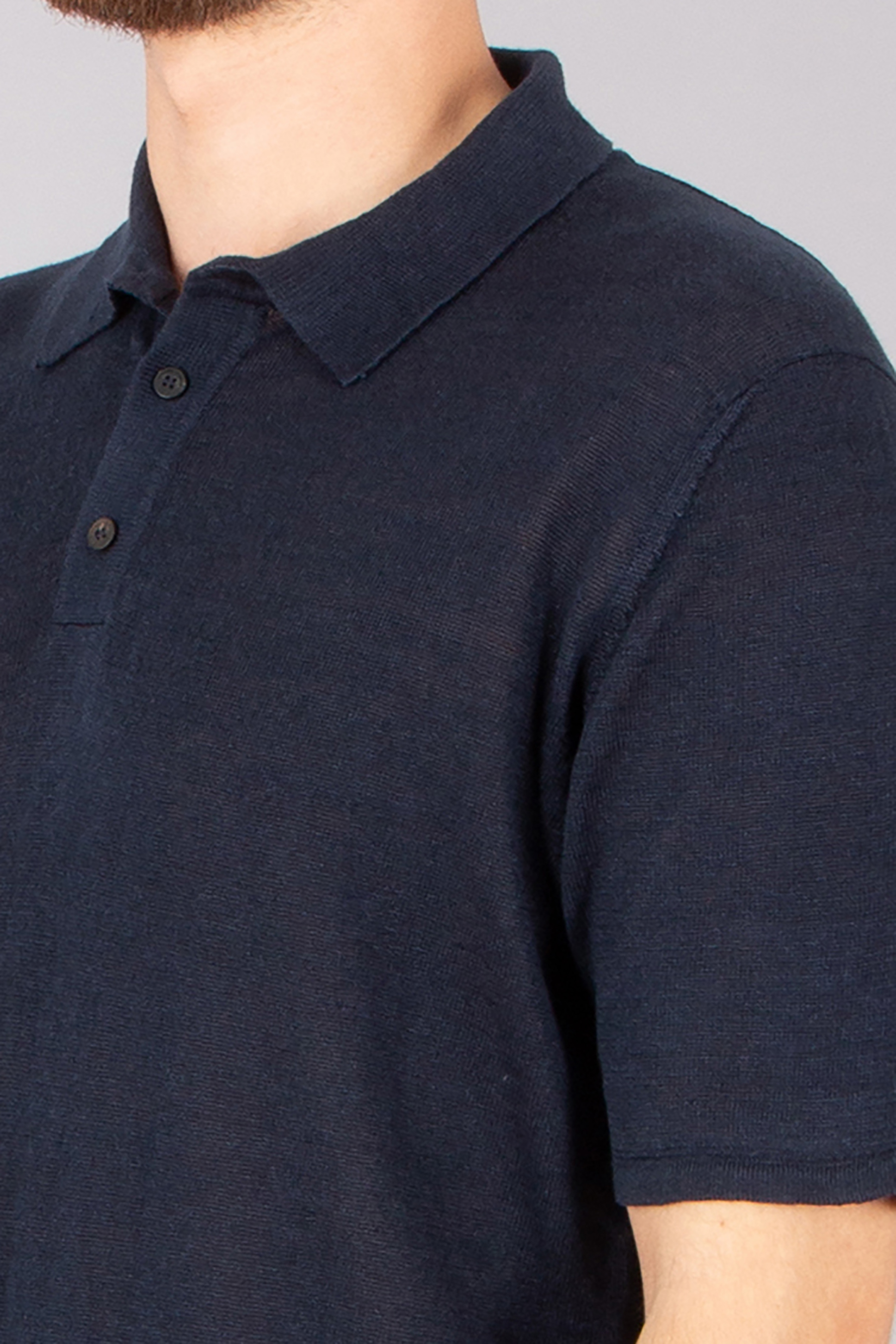 ROBERTO COLLINA Regular Fit Linen Knit Polo Hemd, Ärmel, Erwachsener, Mann, Person