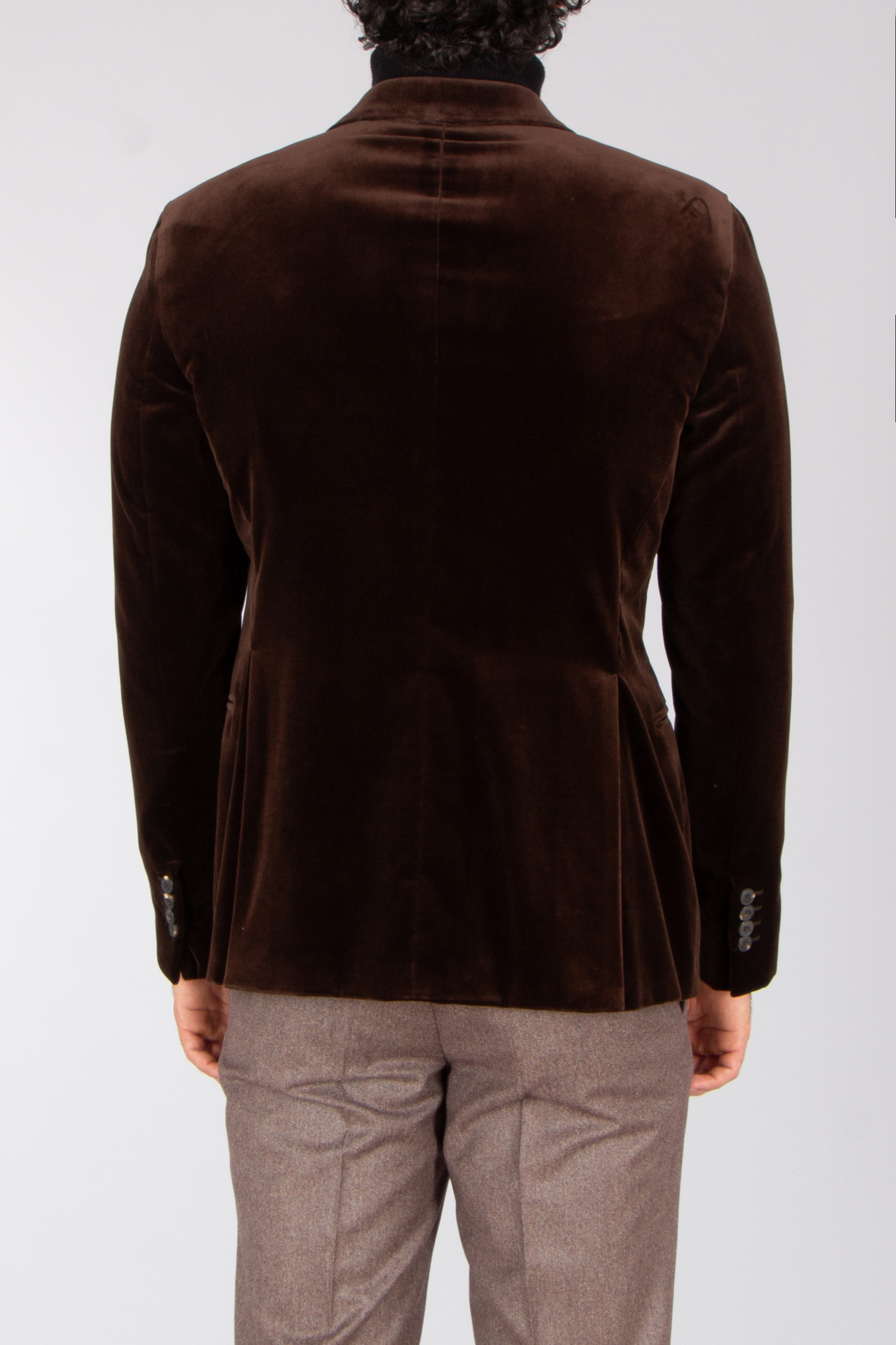 EMPORIO ARMANI Tailored Fit Cotton Velvet Jacket R Line Samt, Langer Ärmel, Mantel, Mann, Person