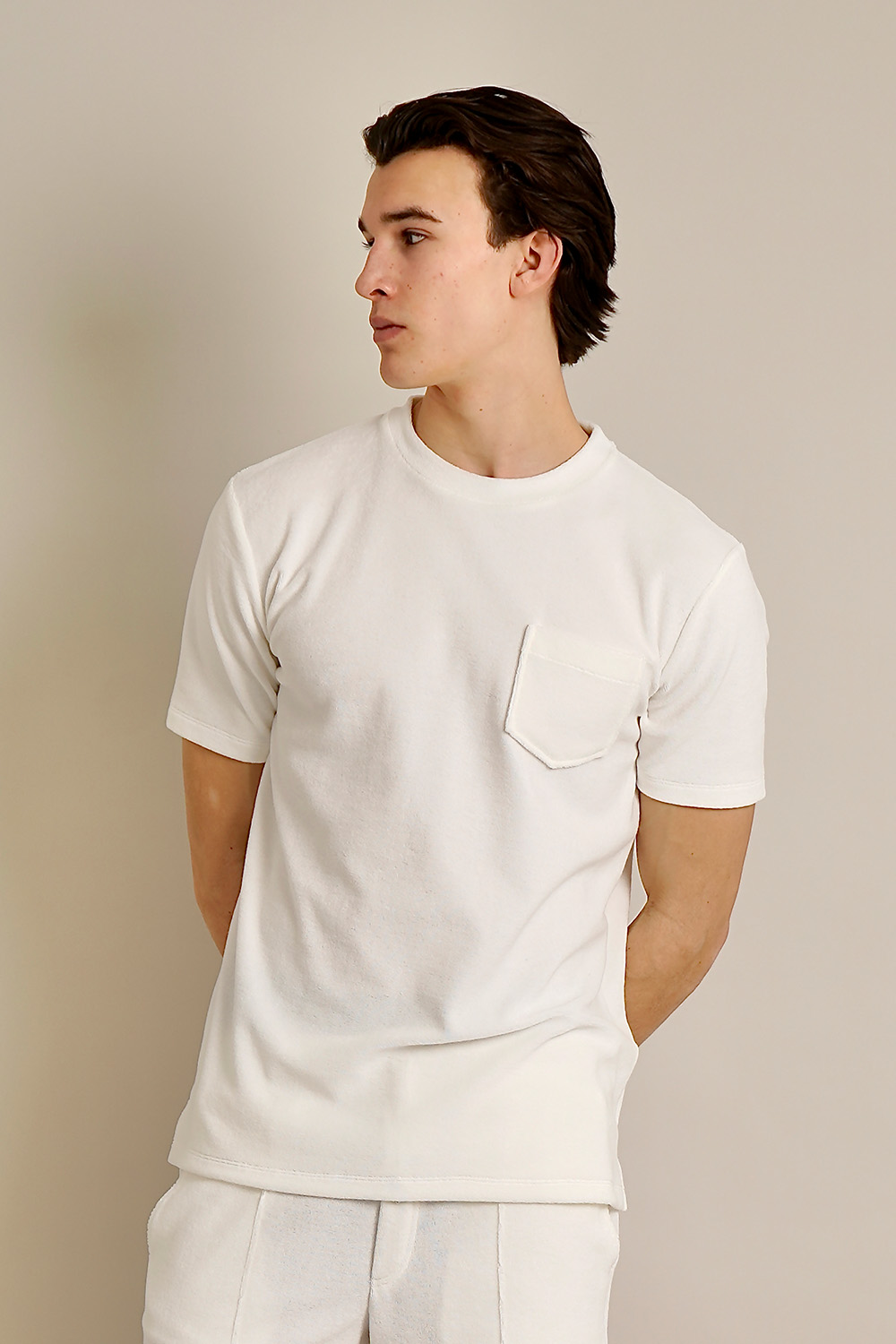AURÉLIEN Slim Fit Cotton Blend Terry T-Shirt