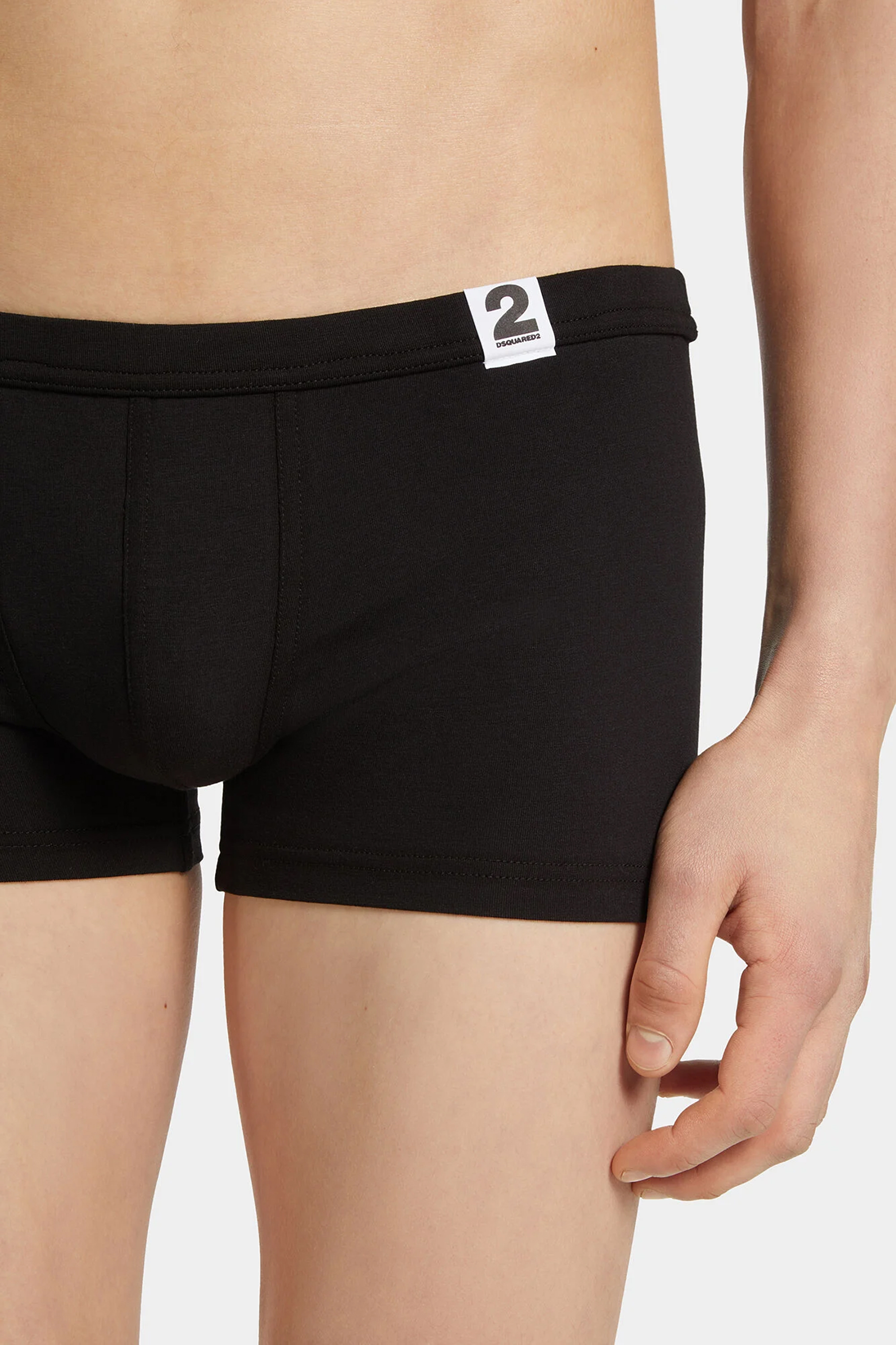 DSQUARED2 Slim Fit Logo Label Cotton Stretch Jersey Trunks Bekleidung, Unterwäsche, Kurze Hosen