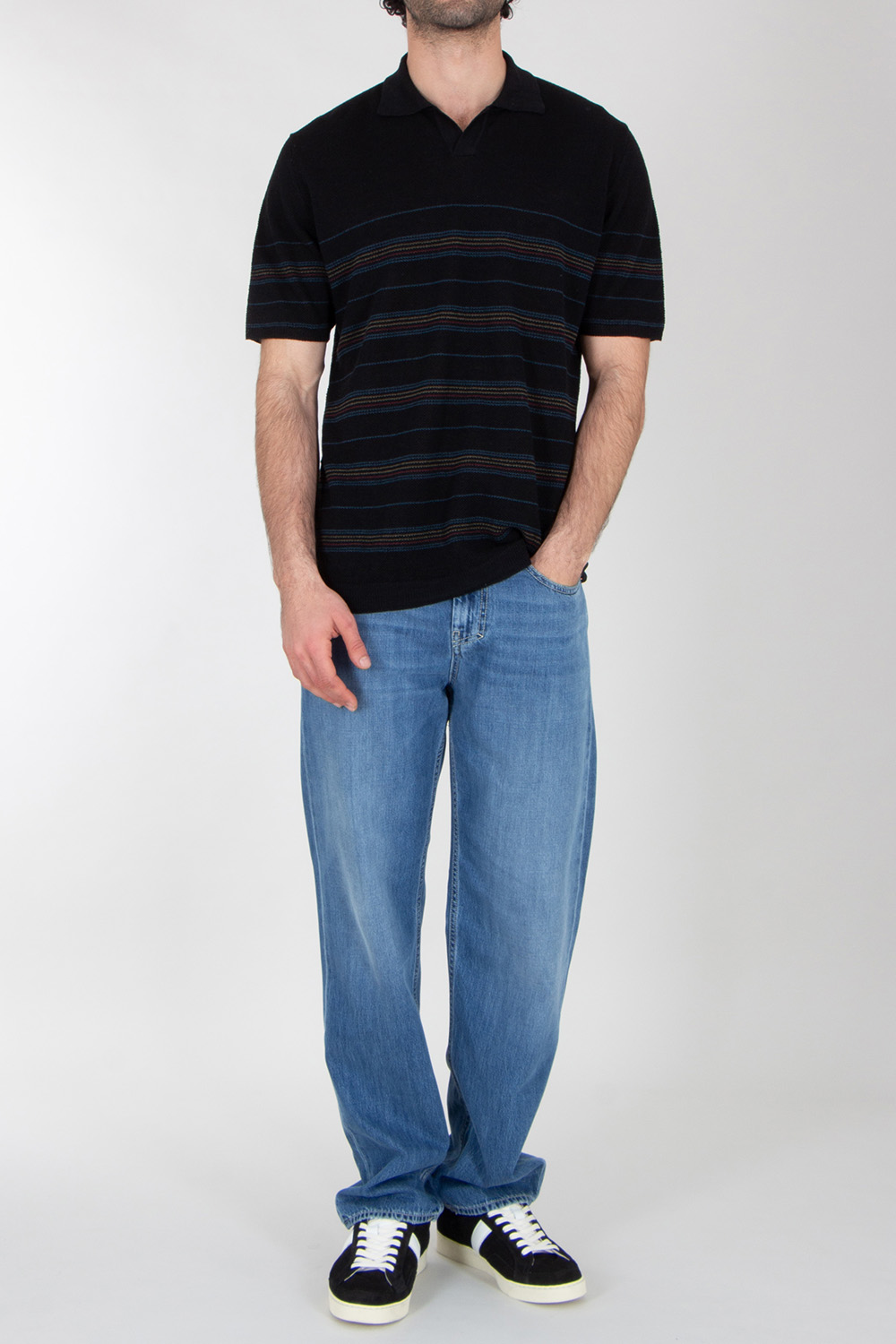 ROBERTO COLLINA Regular Fit Knitted Linen Polo Shirt