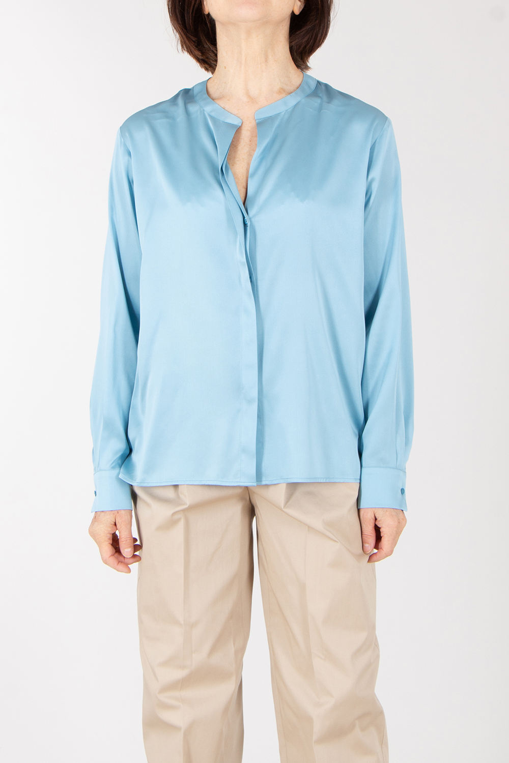 KIEFERMANN Relaxed Fit Silk Stretch Satin Blouse Tuija