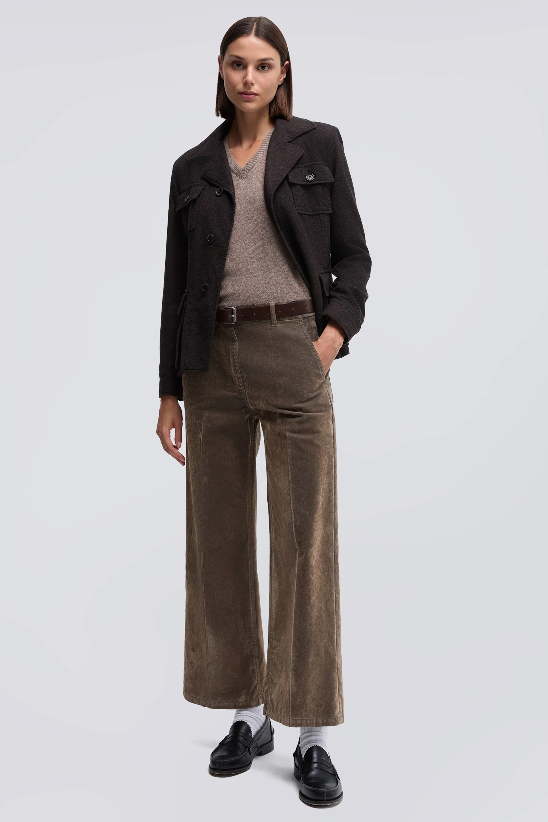 ASPESI Regular Fit Wool-Yak-Cashmere Blend V-Neck Sweater Mantel, Blazer, Jacke, Hosen, Anzug