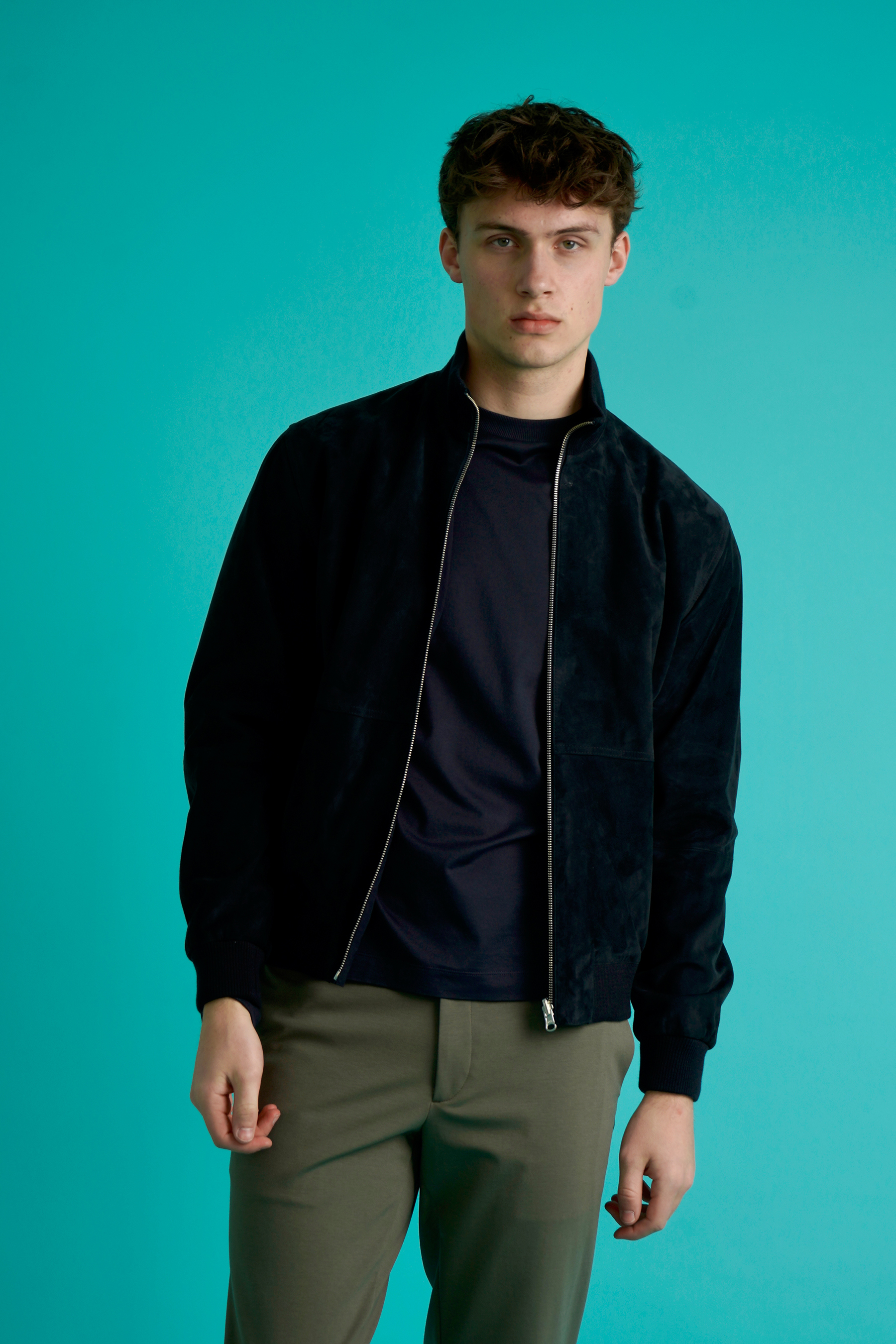 ARMA Reversible Lamb Suede Bomber Jacket Phil Mantel, Jacke, Langarm, Person, Blazer