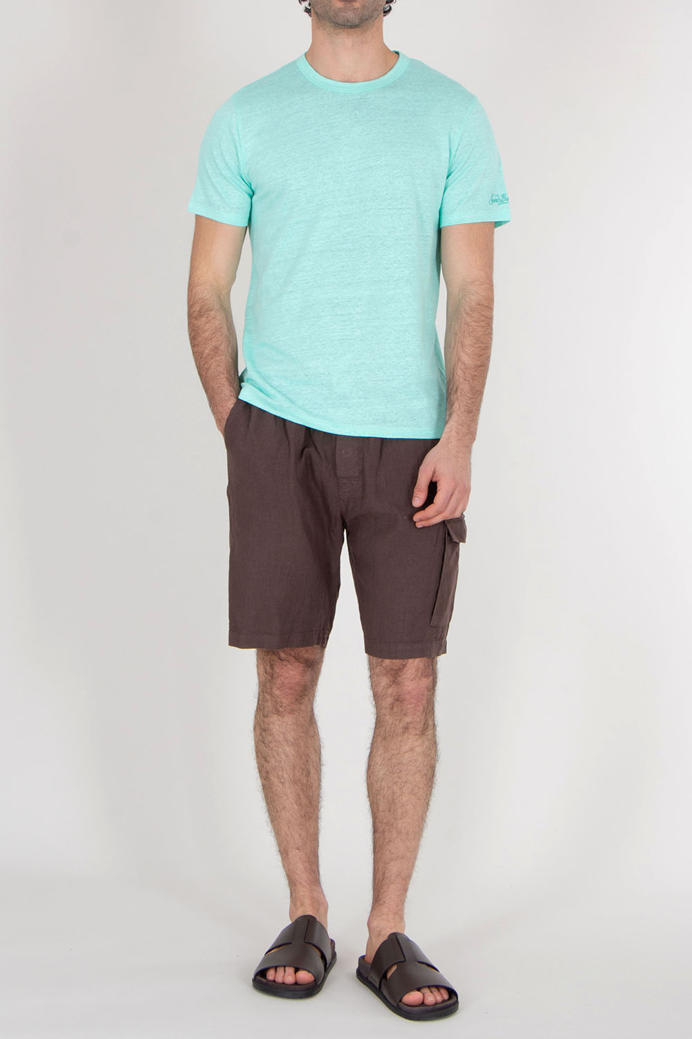 MC 2 SAINT BARTH Regular Fit Linen Jersey T-Shirt Ecstasea