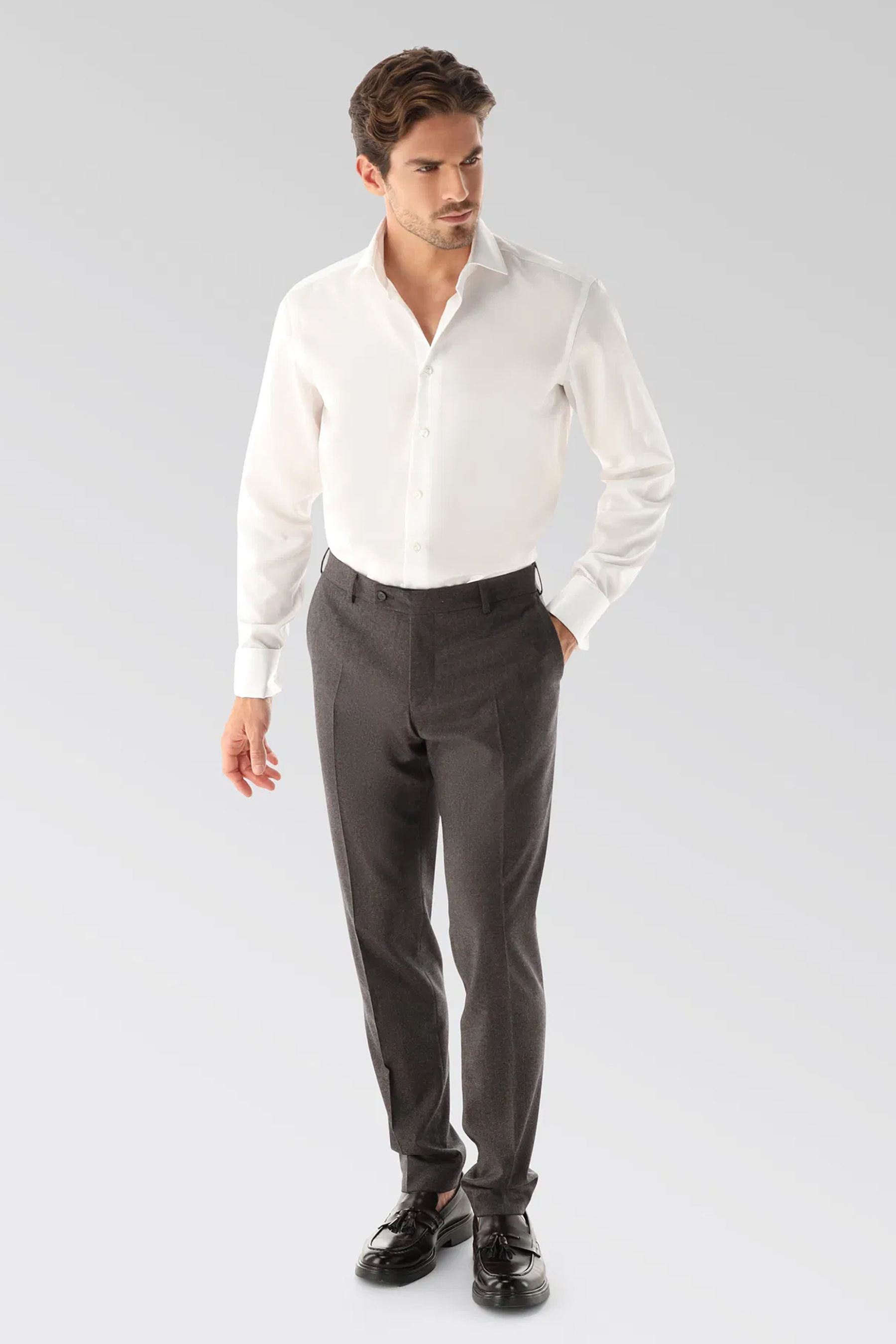 VAN LAACK Tailor Fit Cotton Twill Business Shirt Rivara-DTFN Hemd, Kleid, Hemd, Hosen, Mann, Person