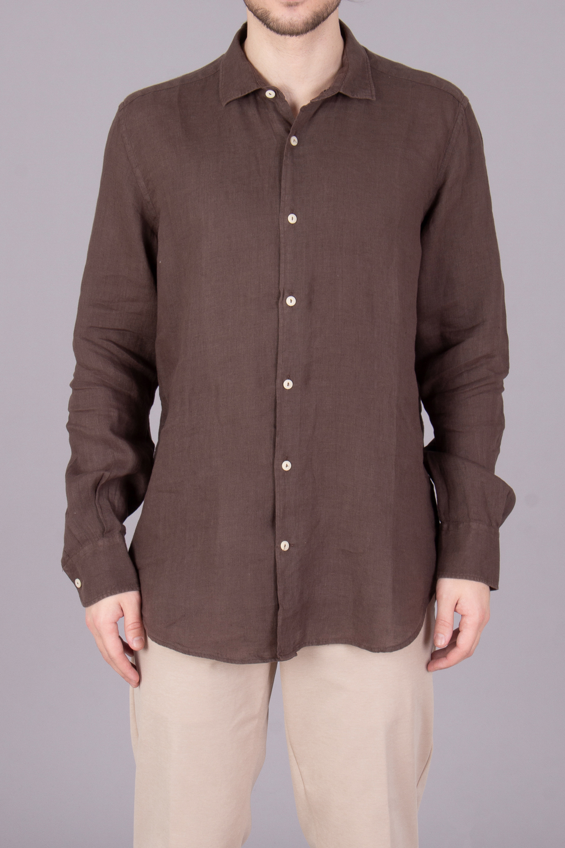MC 2 SAINT BARTH Regular Fit Linen Shirt Pamplona