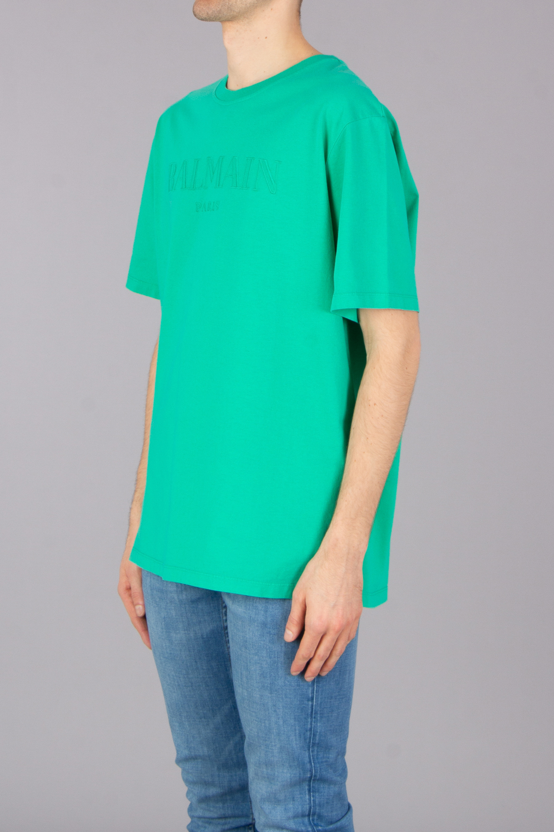 BALMAIN Loose Fit Embroidered Organic Cotton Jersey T-Shirt BALMAIN Loose Fit Embroidered Organic Cotton Jersey T-Shirt