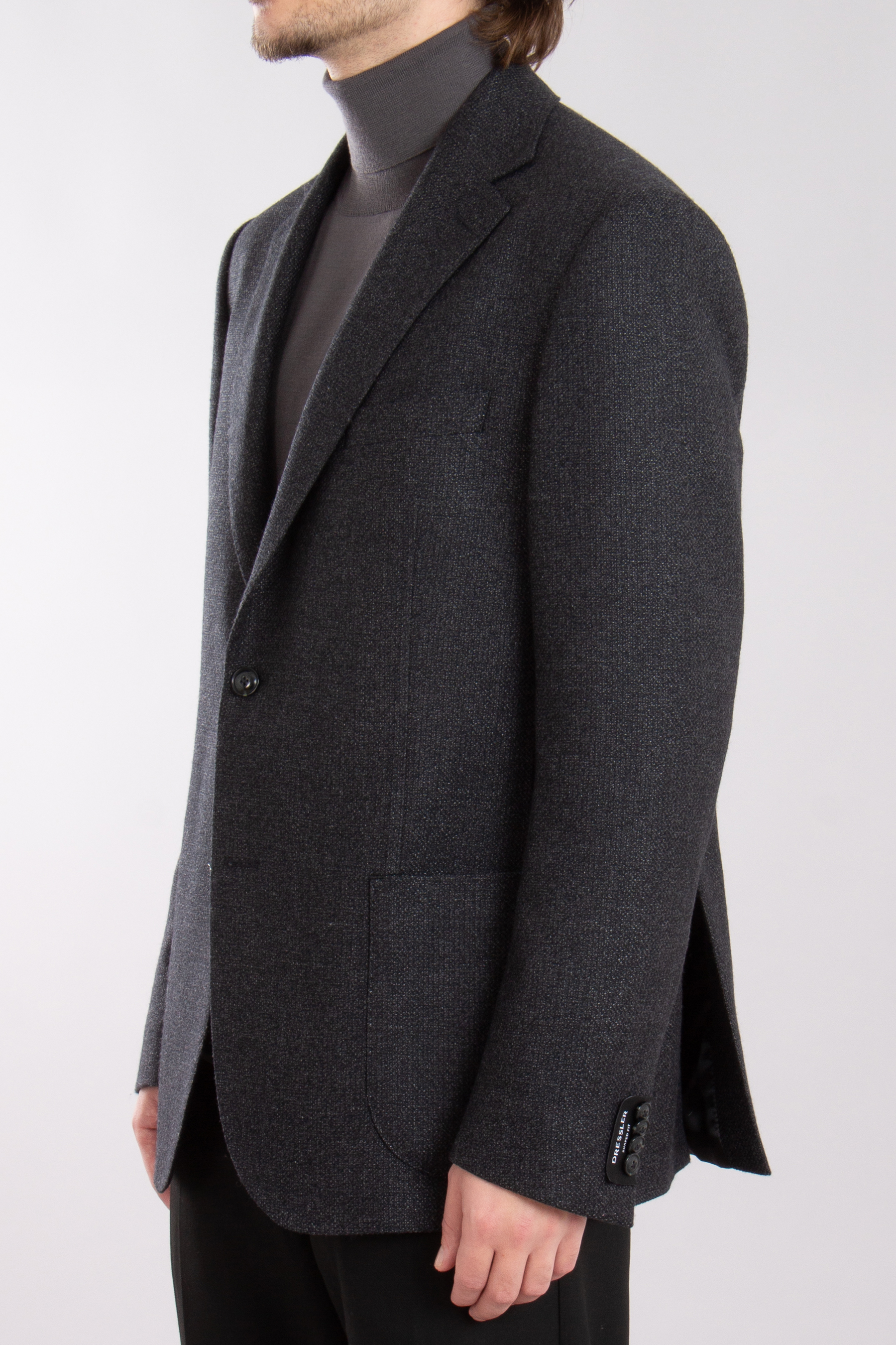 DRESSLER Shaped Fit Textured Wool-Silk-Cashmere Blend Jacket Sendrik DRESSLER Shaped Fit Textured Wool-Silk-Cashmere Blend Jacket Sendrik