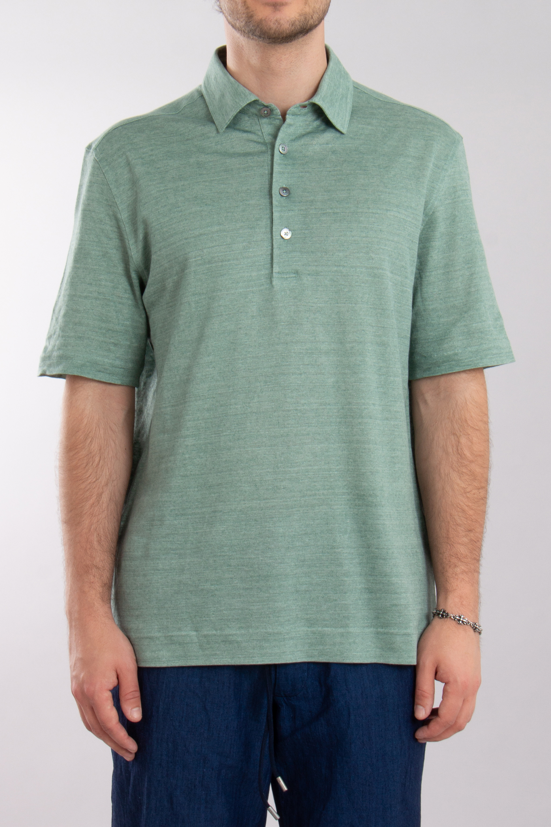 ZEGNA Regular Fit Linen Polo Shirt