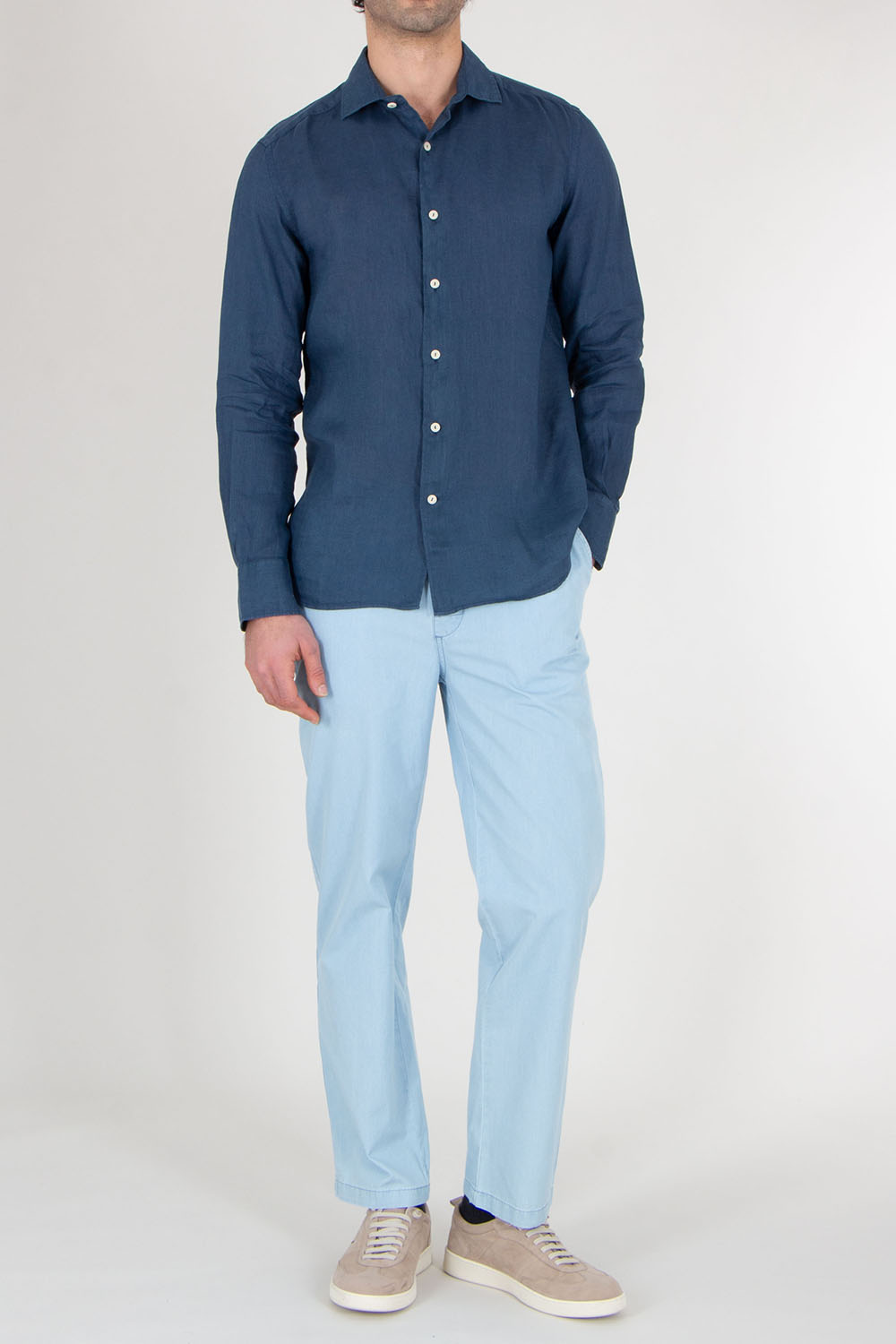 MC 2 SAINT BARTH Regular Fit Linen Shirt Pamplona