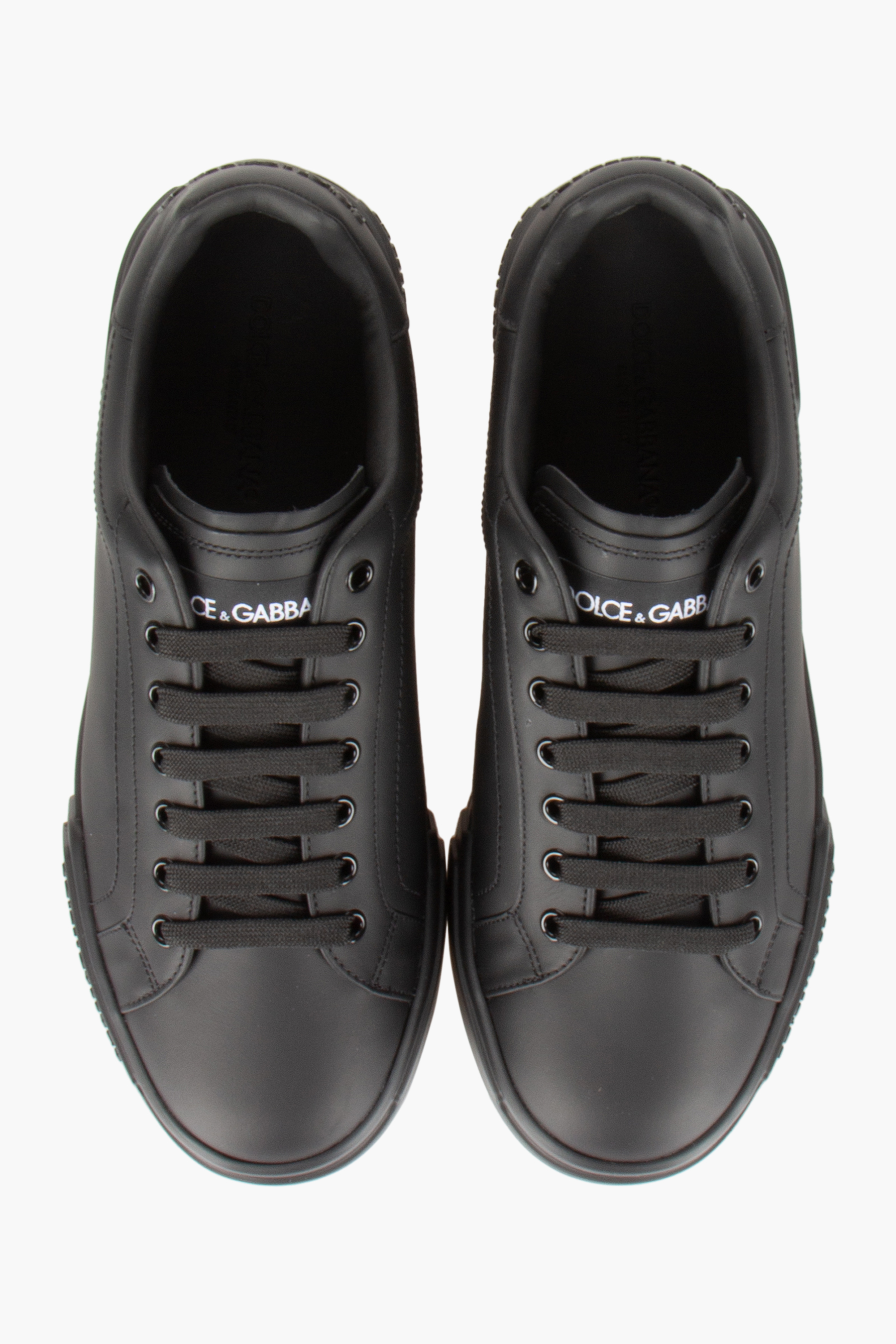 DOLCE & GABBANA Leather Sneakers Portofino Light Bekleidung, Schuhwerk, Schuh, Sneaker
