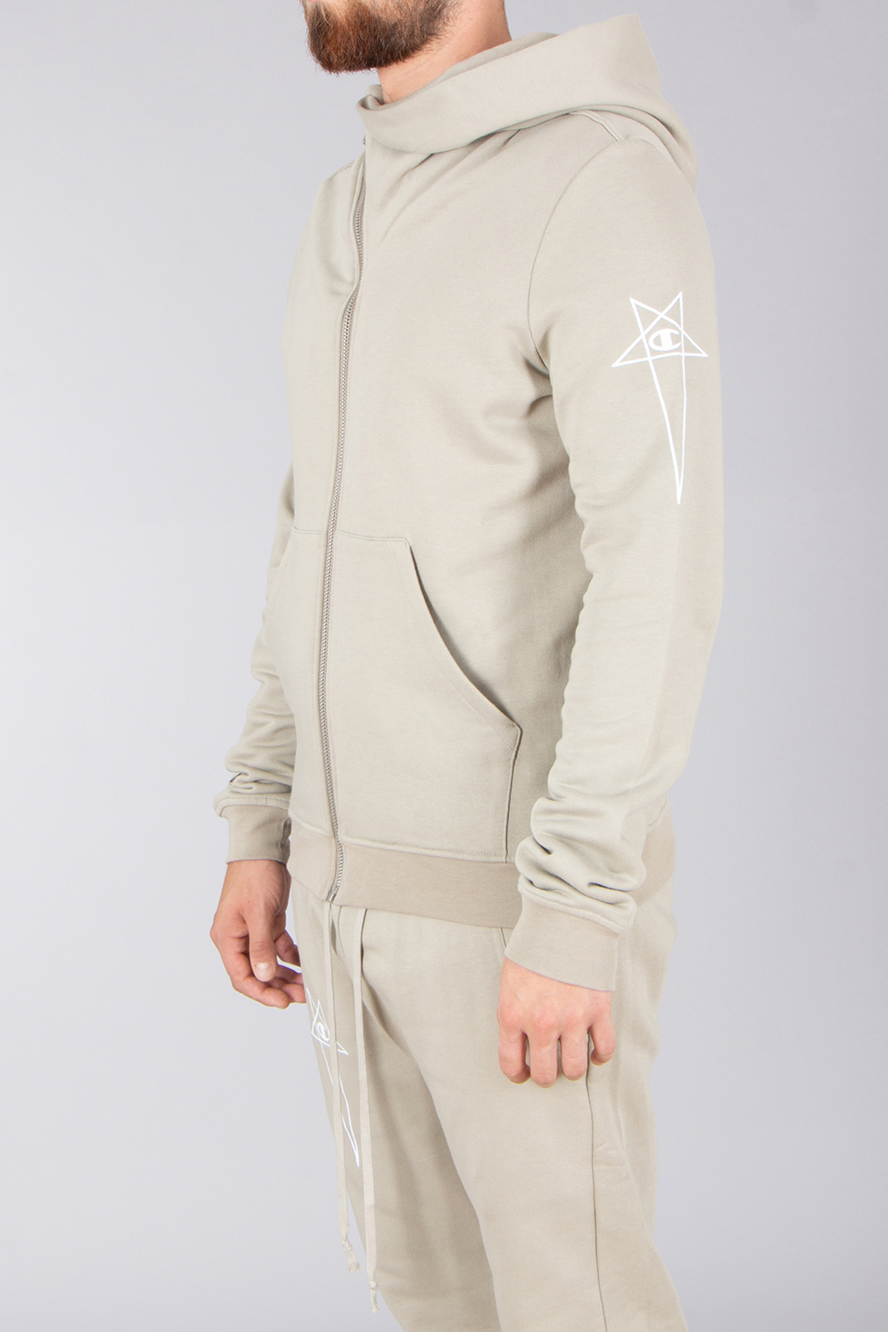 RICK OWENS DRKSHDW X Champion Organic Cotton Zip-Up Mountain Hoodie RICK OWENS DRKSHDW X Champion Organic Cotton Zip-Up Mountain Hoodie