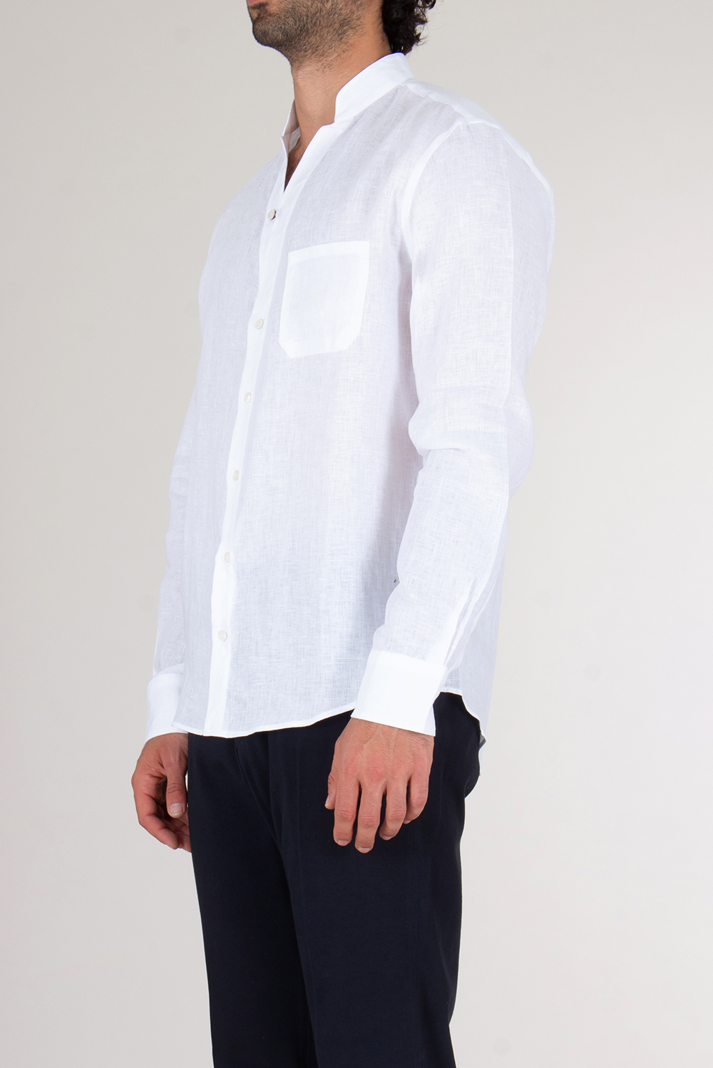 SEASE Regular Fit Linen Fishtail Henley Shirt