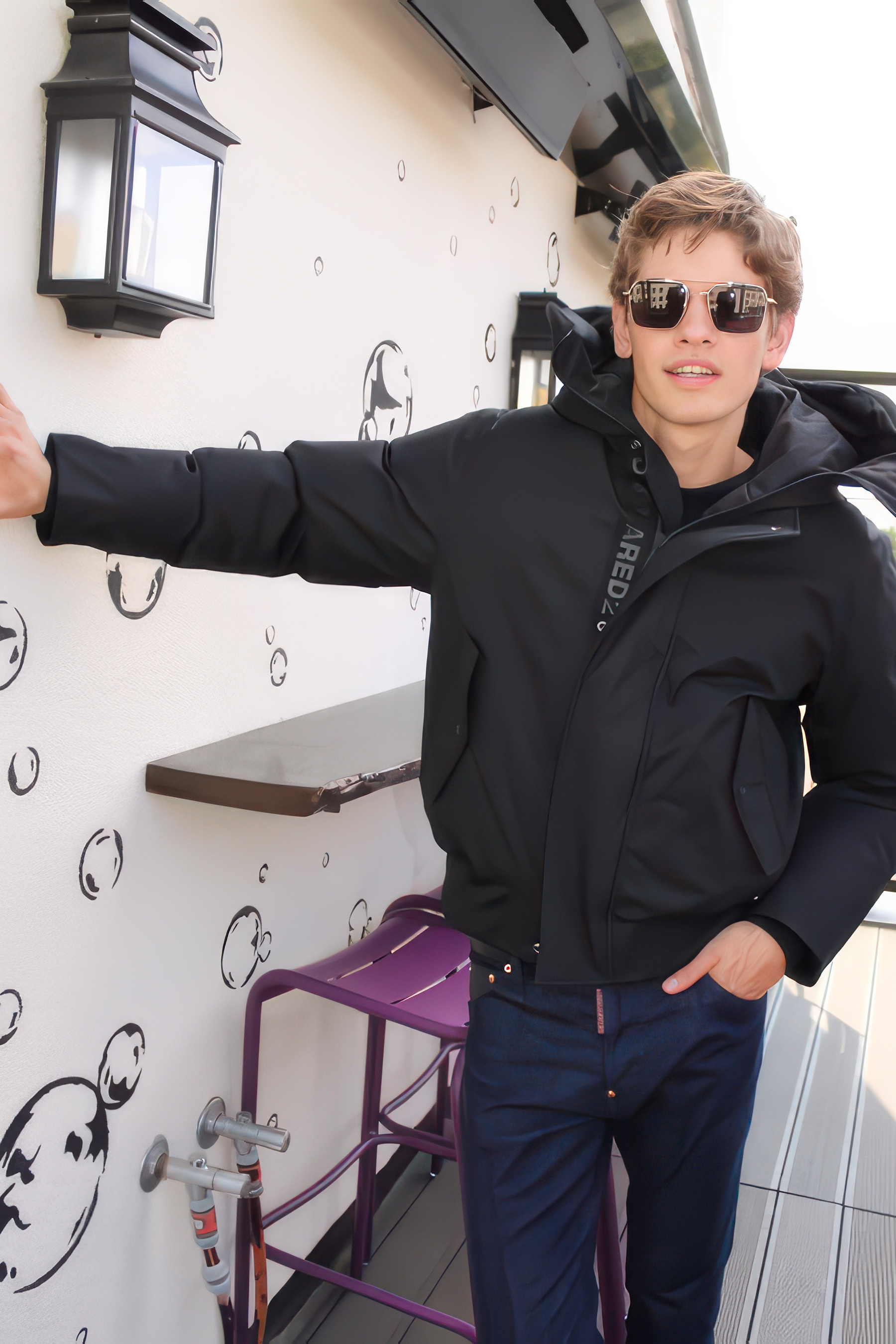 Mantel, Jacke, Langarm, Finger, Person