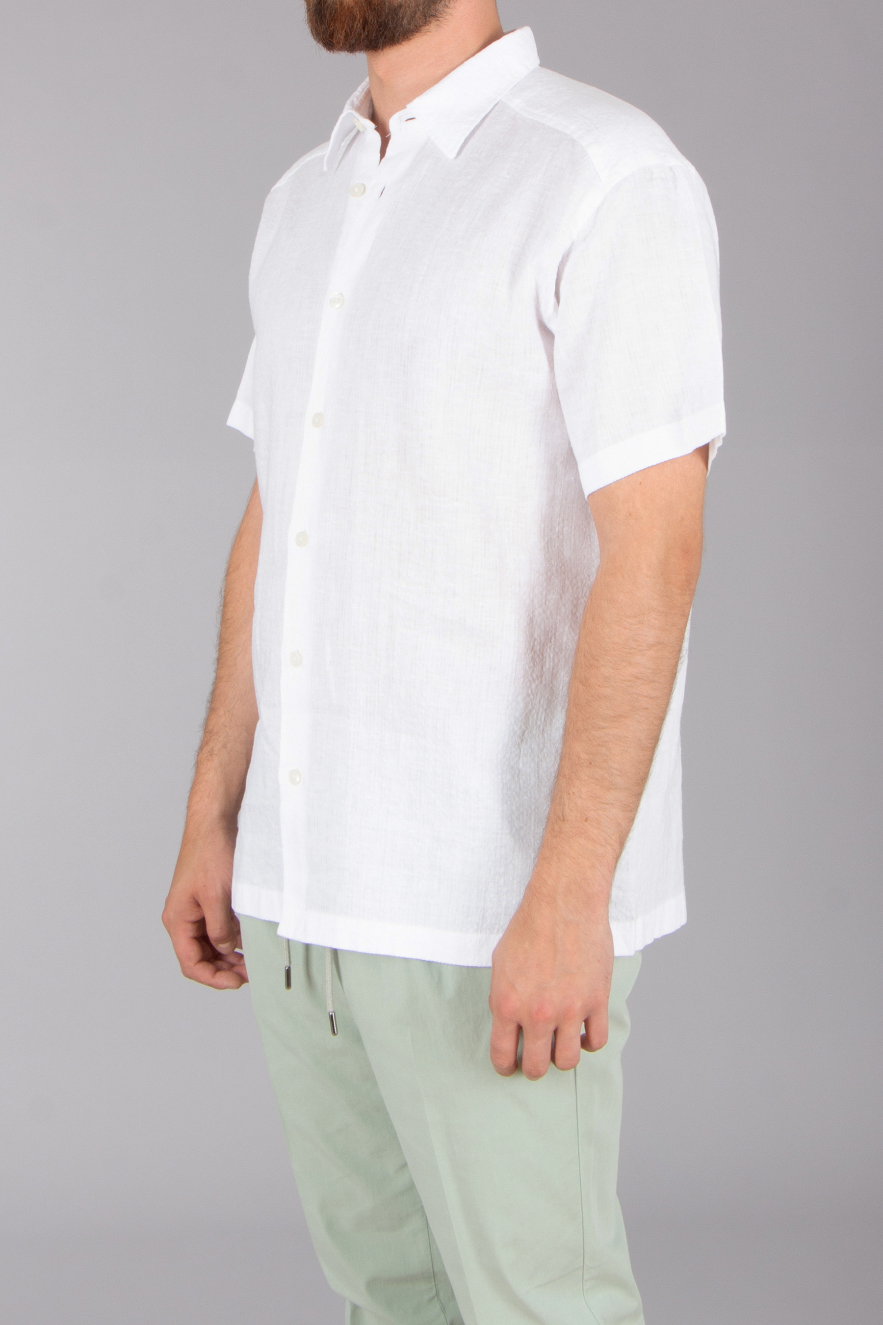 BOSS Relaxed Fit Linen Muslin Short-Sleeve Shirt C-Cory Leinen, Hemd, Bluse, Mann, Person