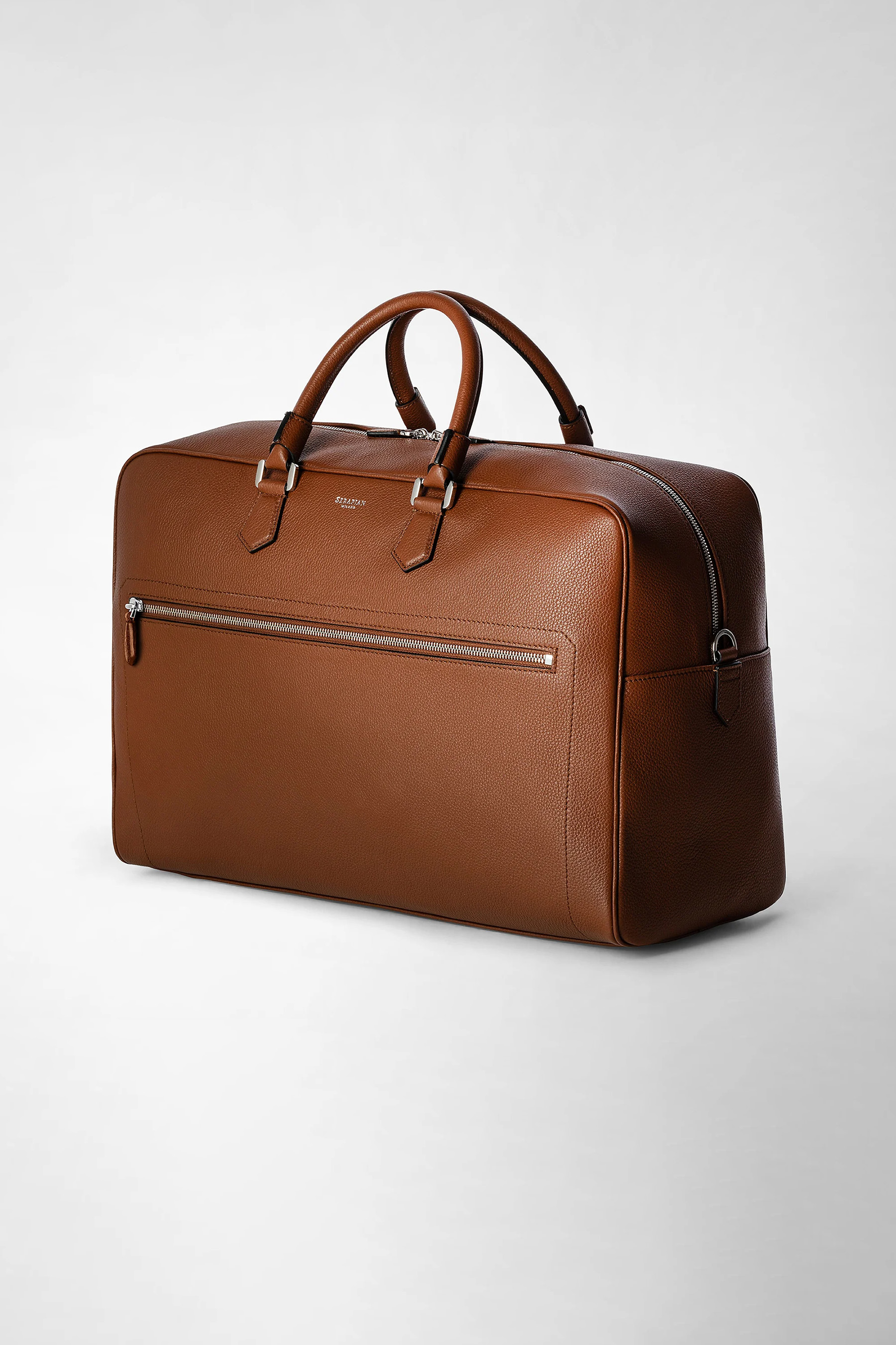 SERAPIAN Medium Cashmere Leather Weekender Bag