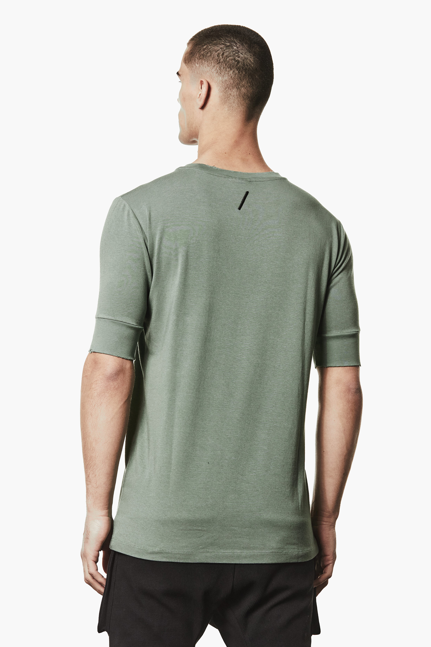 THOM KROM Slim Fit Cotton-Modal Stretch Jersey T-Shirt T-shirt, Langarm, Ärmel, Hals, Person