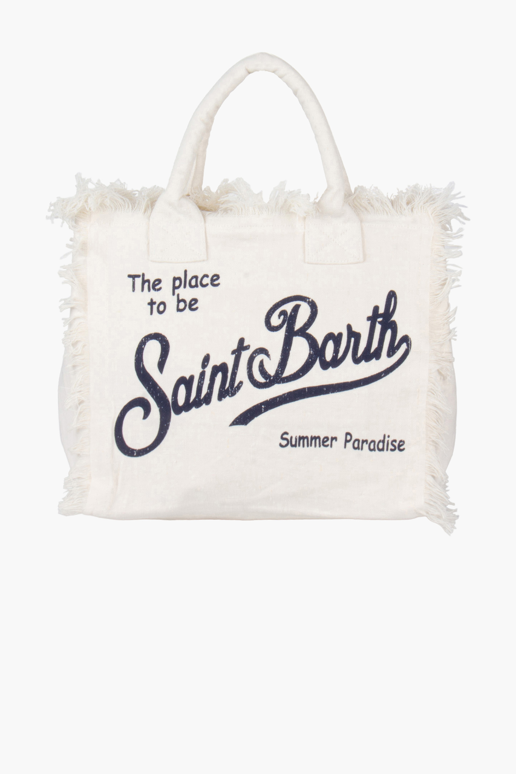 MC 2 SAINT BARTH Printed Linen Canvas Shopper Vanity