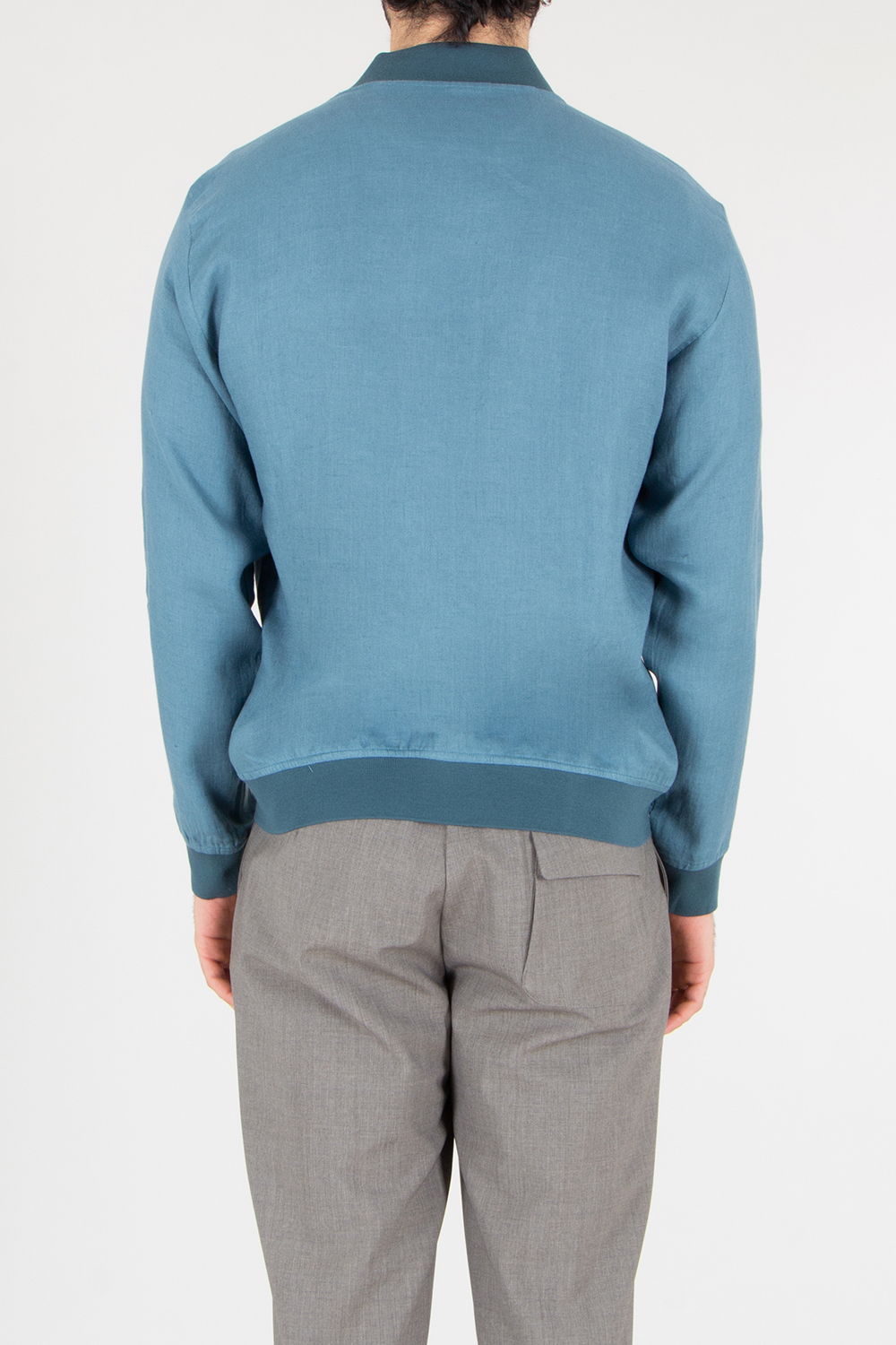 KITON Regular Fit Linen Bomber Jacket