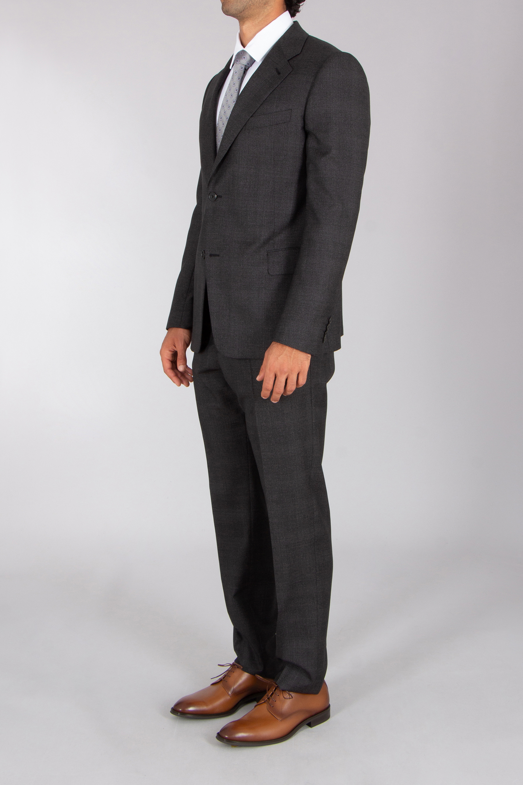 EMPORIO ARMANI Regular Fit Micro Pattern Virgin Wool Suit Executive Line Formelle Kleidung, Anzug, Smoking, Mann, Person
