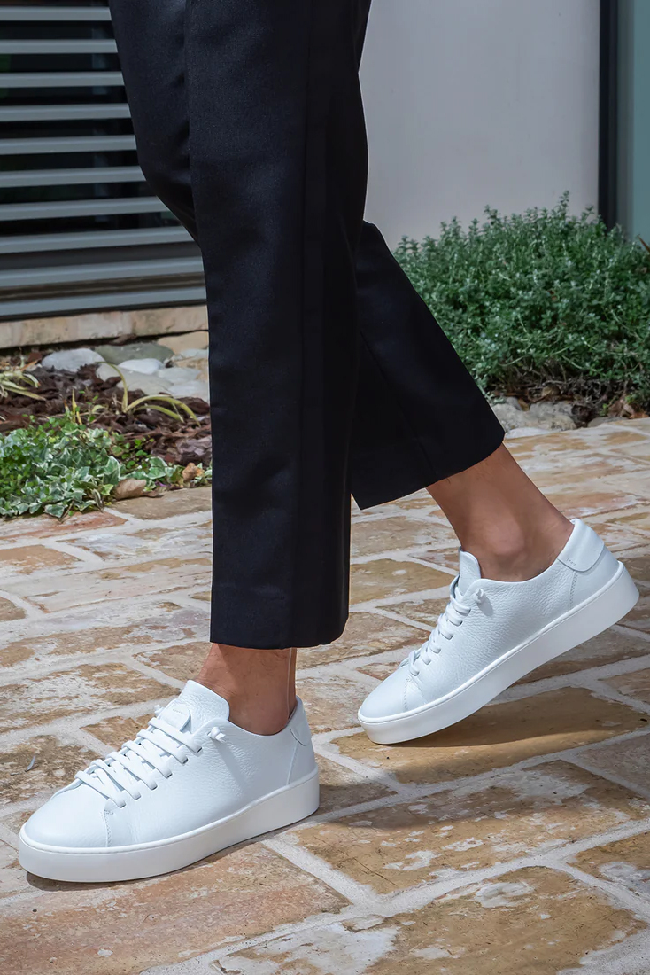 FABIANO RICCI Grain Leather Sneakers Pure