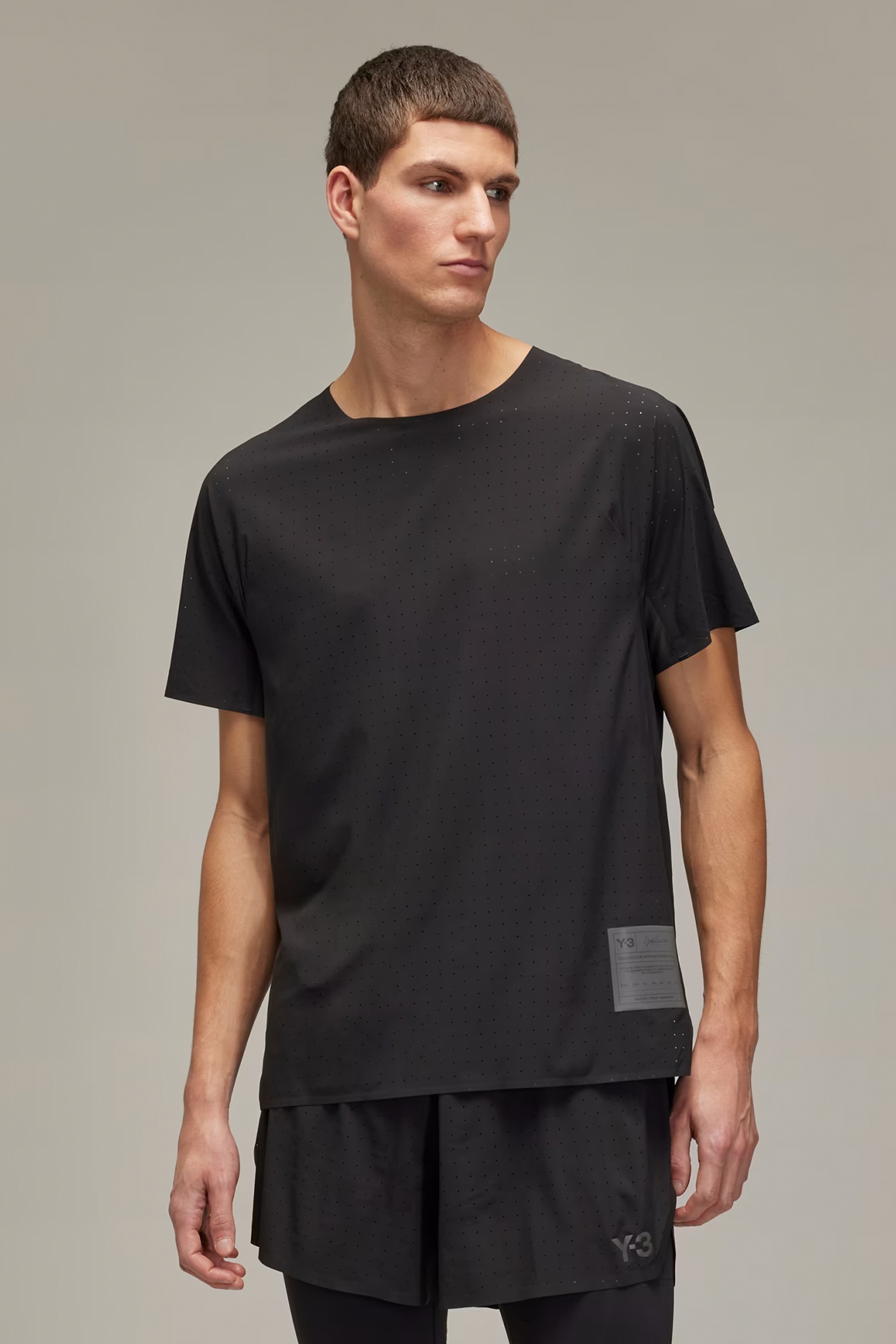 Y-3 Regular Fit Recycled Polyester Stretch Performance Running T-Shirt Y-3 Regular Fit Recycled Polyester Stretch Performance Running T-Shirt