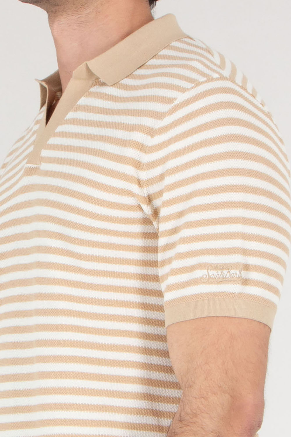 MC 2 SAINT BARTH Regular Fit Striped Polo In High-Twist Cotton Sloan