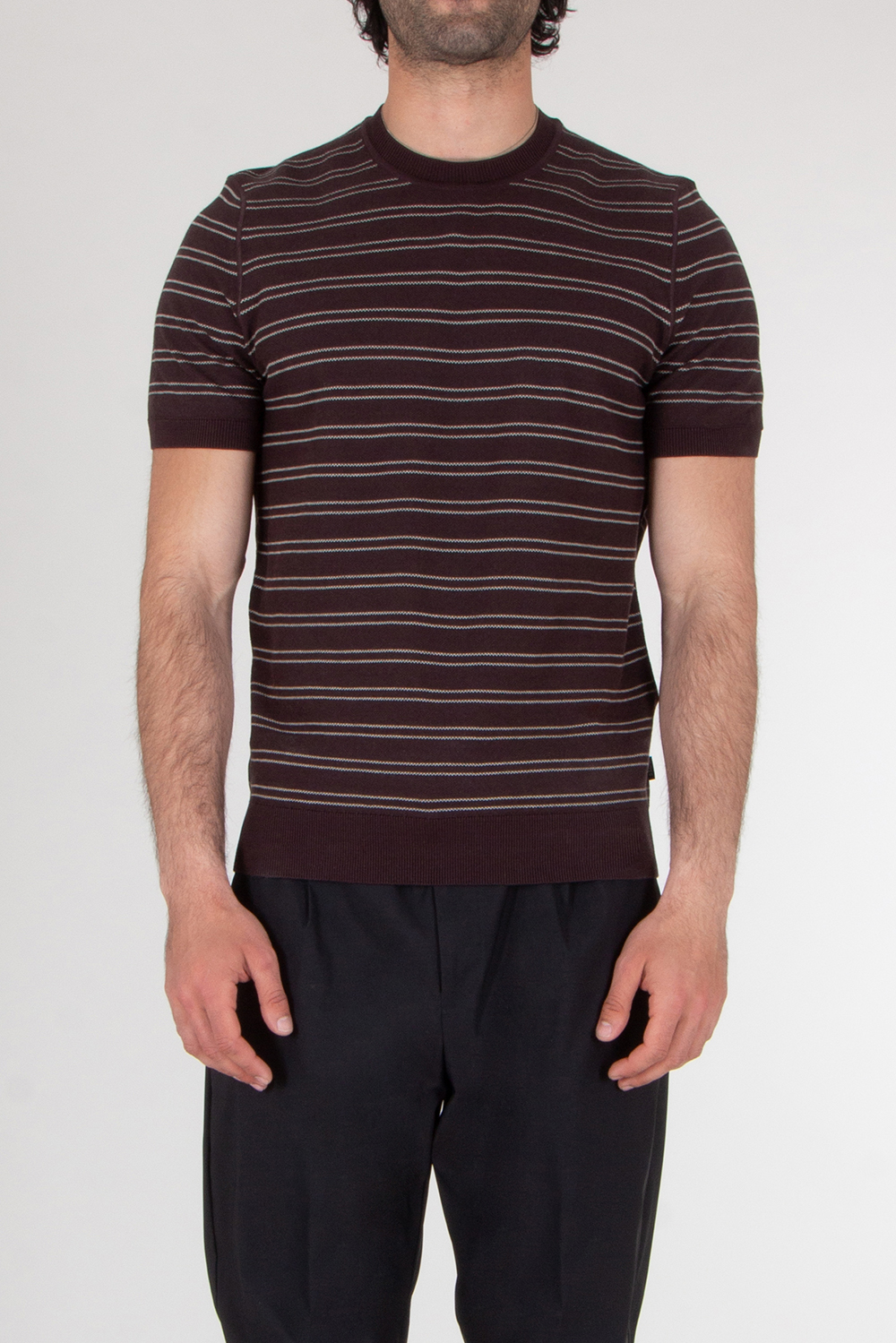 BOSS Regular Fit Striped Knitted T-Shirt