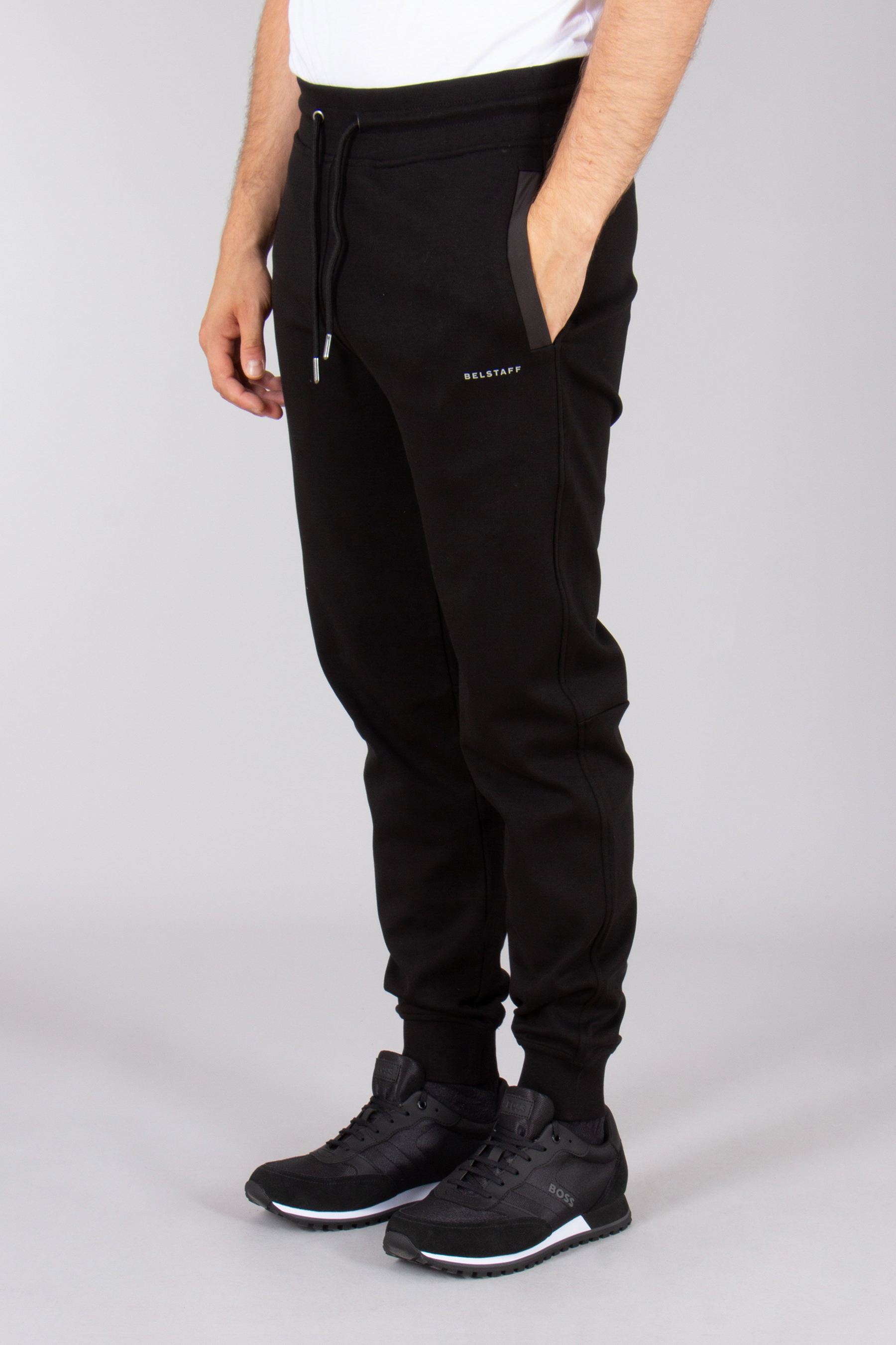 BELSTAFF Slim Fit Interlock Cotton Jersey Sweatpants Alloy Hosen, Schuh, Erwachsener, Mann, Person