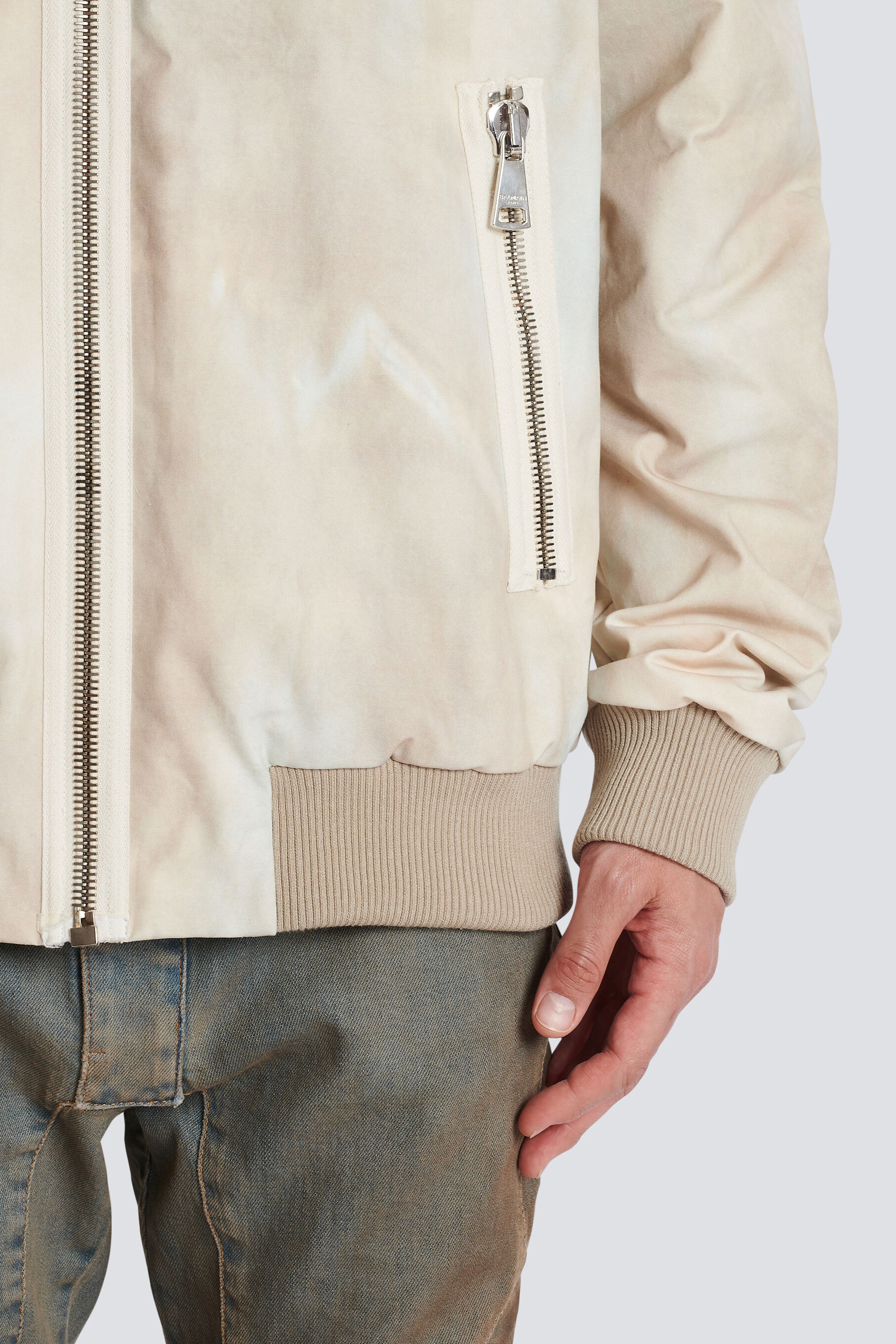 BALMAIN Desert Print Cotton Bomber Jacket BALMAIN Desert Print Cotton Bomber Jacket
